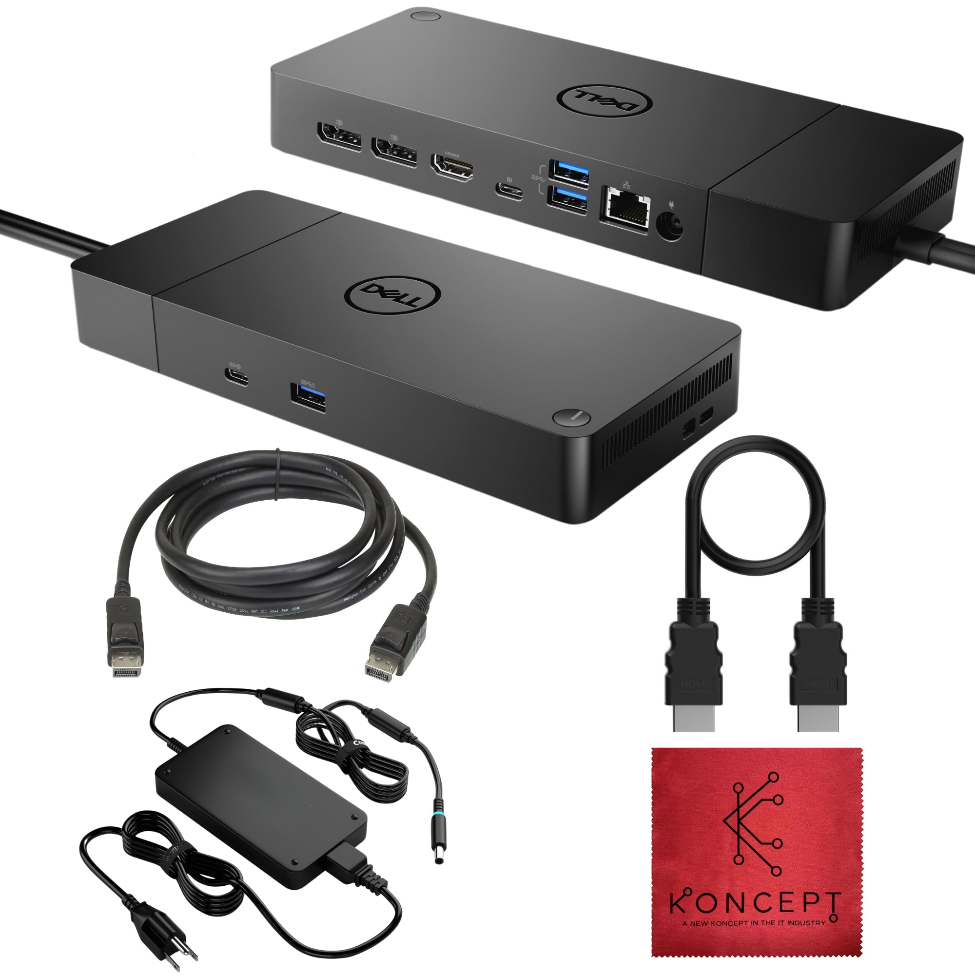 Dell WD19DC Performance Docking Station USB-C with 240W with HDMI, DP & USB-C Cables