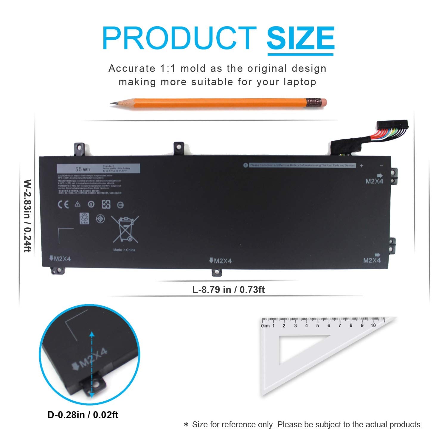Emanjor 56Wh Rrcgw H5H20 Laptop Battery For Dell Xps 15 9550 15 9550 9560 9570 Precision 5510 5520 5530 Series P56F P56F001 62Mj