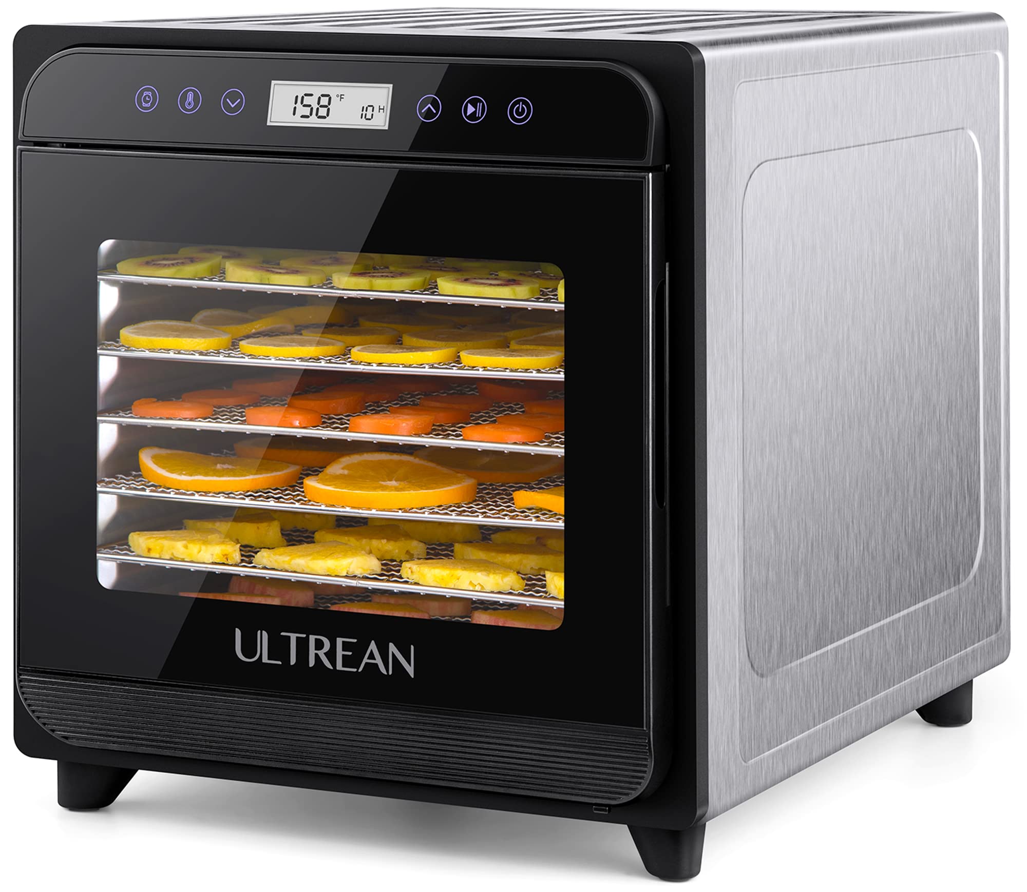 Ultrean Food Dehydrator, 8 Stainless Steel Trays Large Dehydrator, 600W Food Dryer Machine For Jerky, Fruit, Veggies, Meat, Yogu