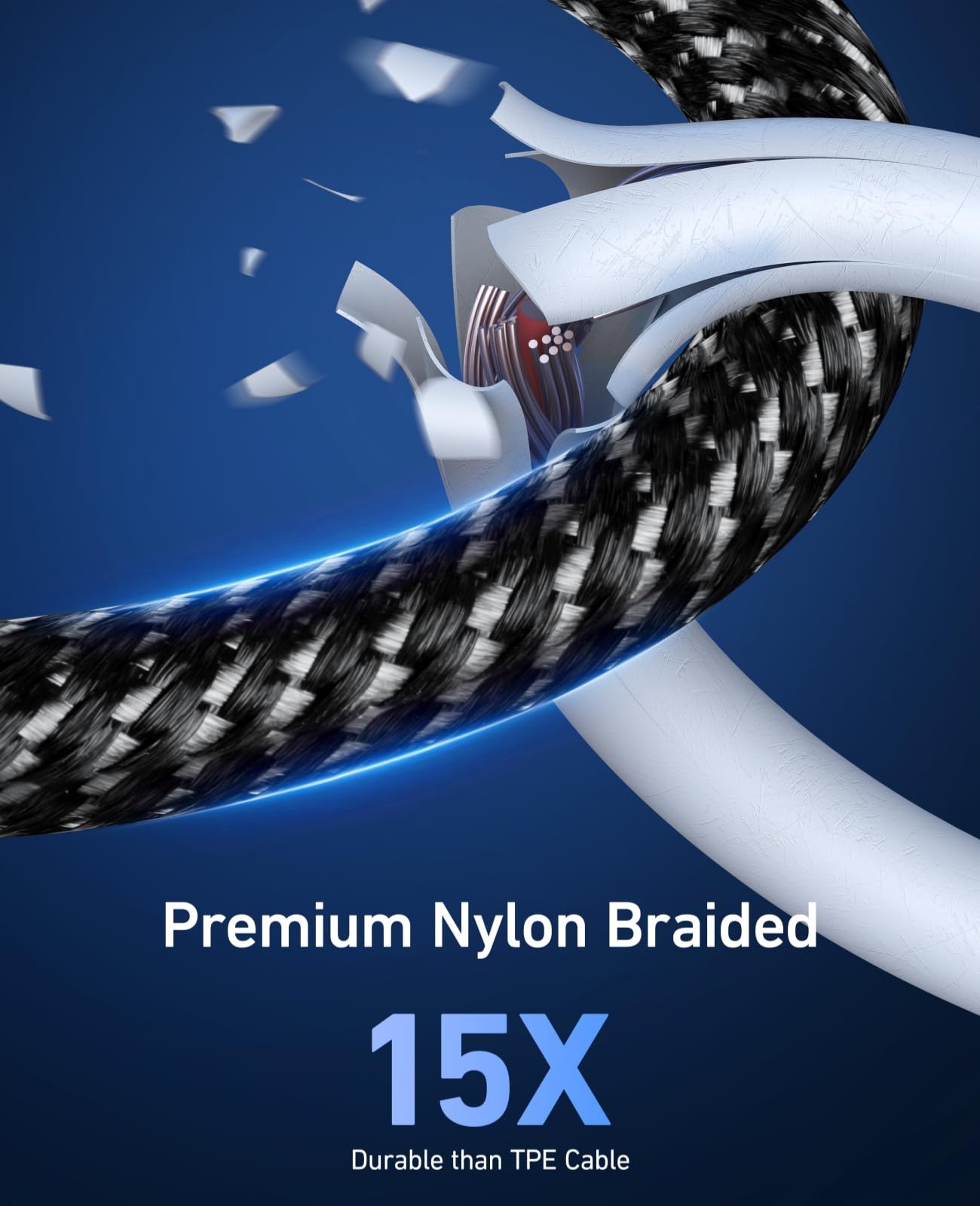 Dasku Lightning Cable 3Ft 3Pack Nylon Braided Heavy Duty Iphone Charger Cord Black Compatible With 14/13 / 12/11 Pro Max/X/Xs Ma