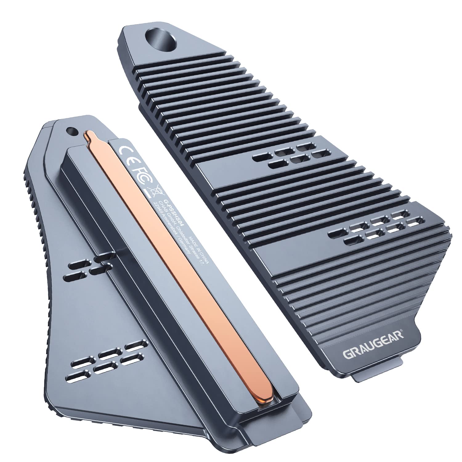 Graugear Ps5 Ssd Heatsink Cover, M.2 Nvme Ps5 Heatsink, Shuttle Shaped Design, Heat Dissipation With Heat Pipe Cooler And Alumin
