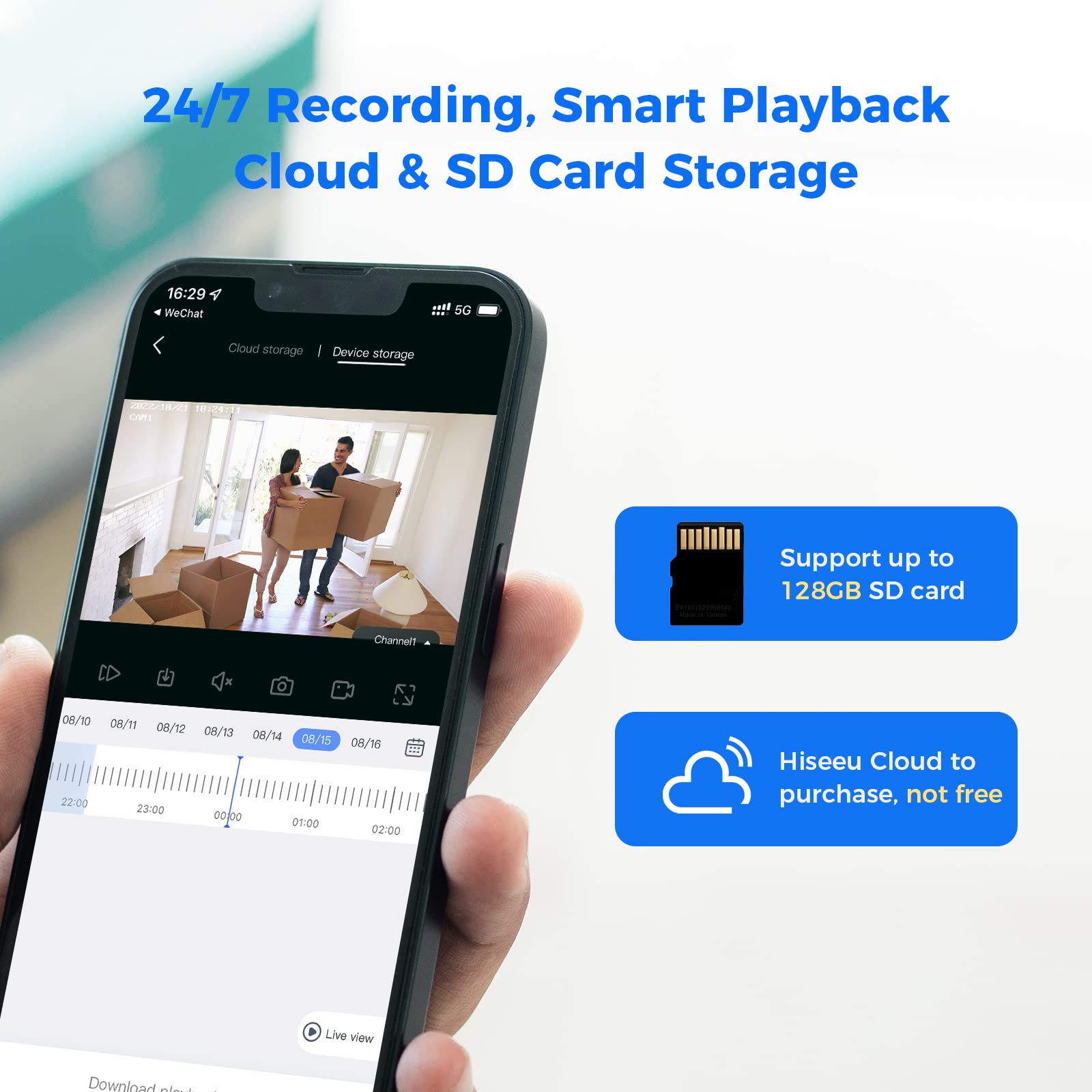 Hiseeu Security Camera Wireless Outdoor, 5Mp Color Night Vision, 2.4&5G Wifi Surveillance Camera Pan/Tilt With Motion Detection/