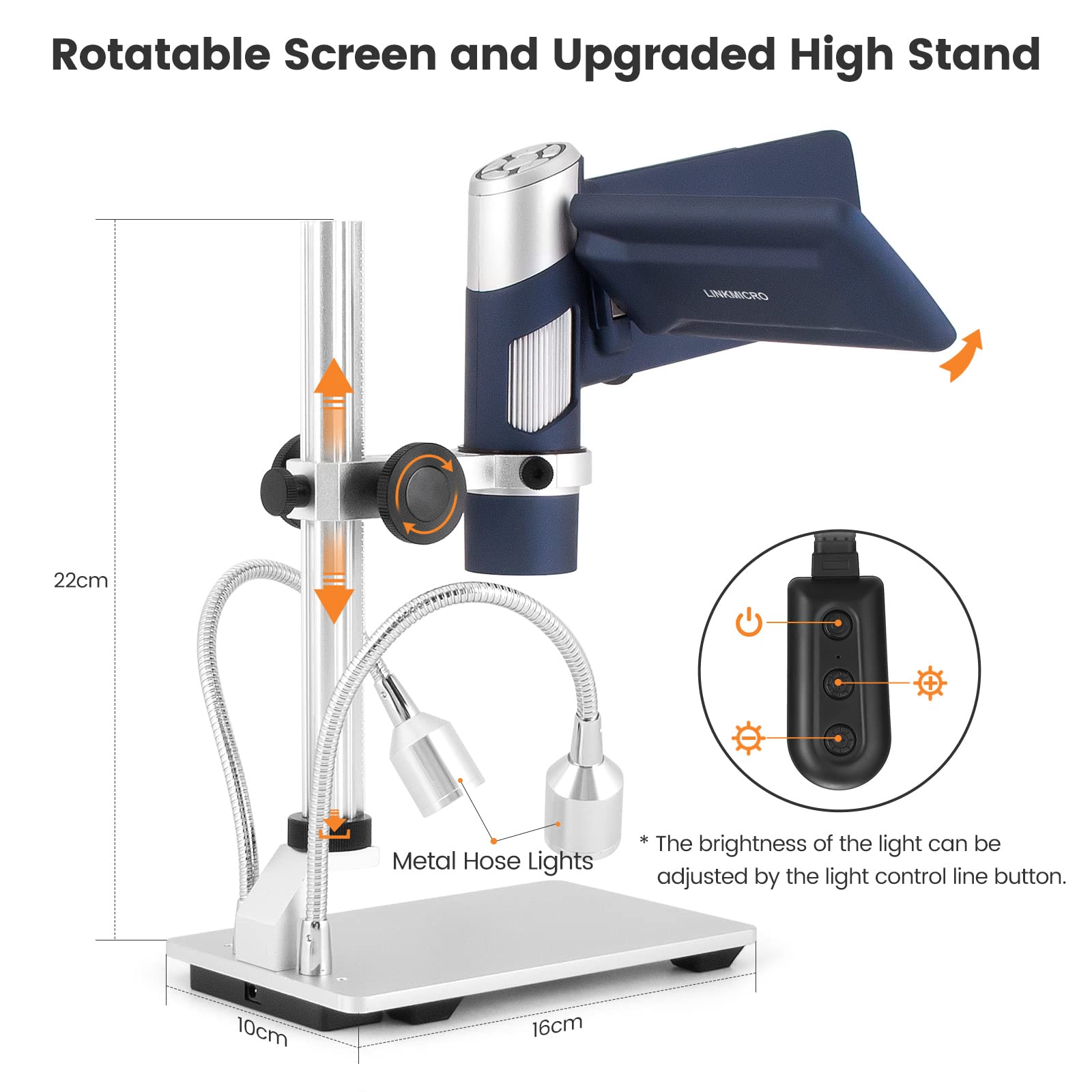 Lm203S 4'' Hdmi Digital Microscope, Portable Coin Microscope Full View Of Coins, 800X Handheld Coin Magnifier Magnifying With Li