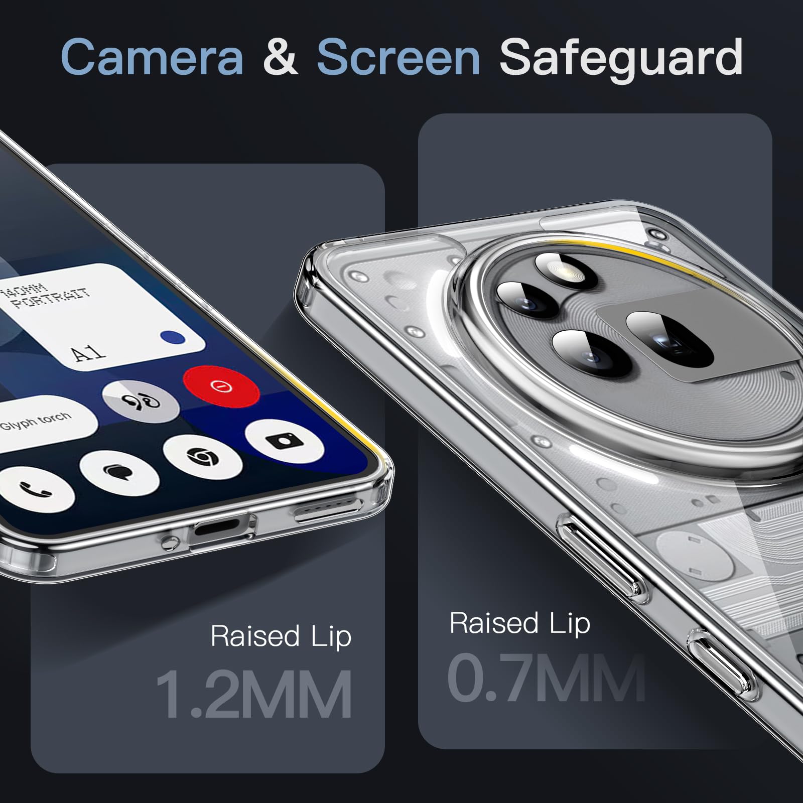 Jetech Case For Nothing Phone 3A Pro, Clear Shockproof Bumper Cover, Anti-Scratch Hard Back, Protective Slim Fit, Non-Yellowing,