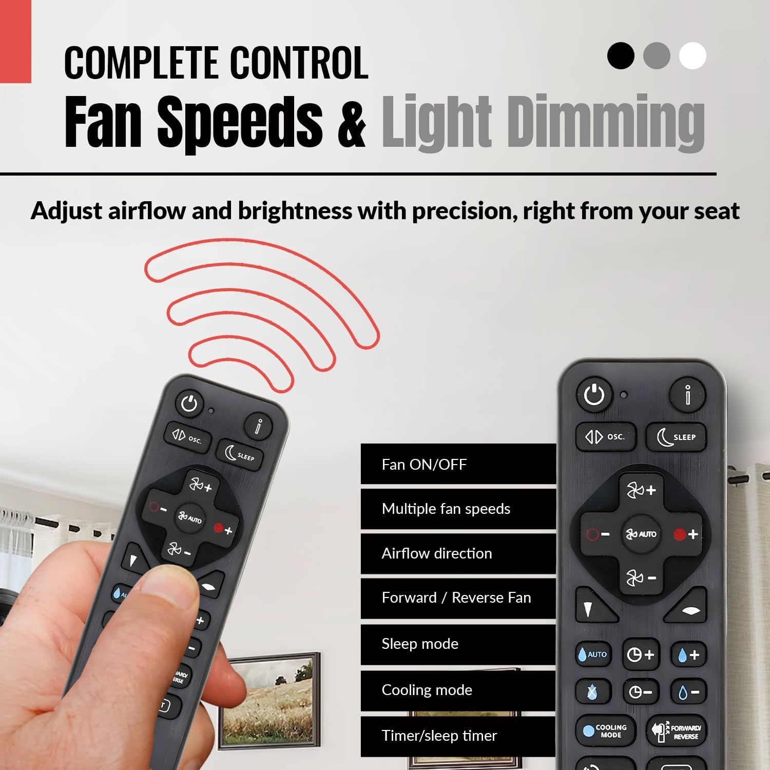 Anderic RRDYS01.2 Universal Remote Control with Learning for Dyson Fans | HP00 HP01 AM02 AM03 AM07 AM08 AM09 DP01 DP03 TP02 TP03 and More