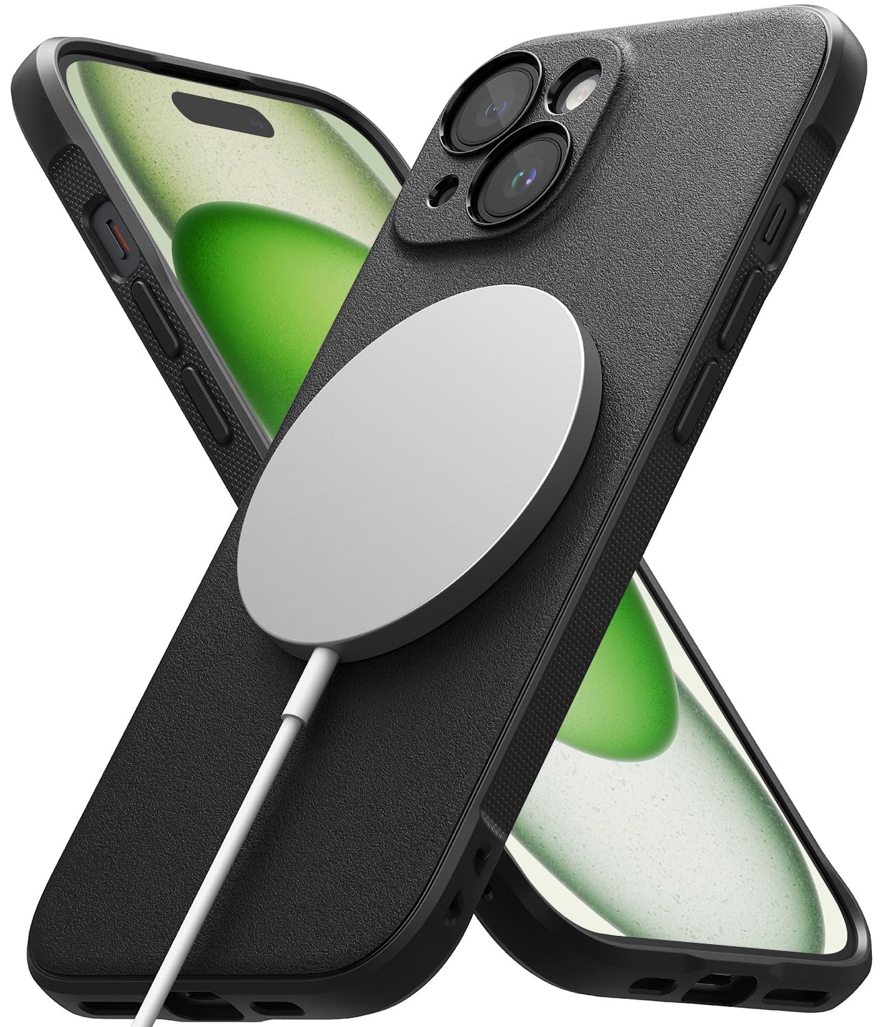 Ringke Onyx for iPhone 15 Case, [Compatible with MagSafe] Oil & Dirt Resistant, Individual Lens Covers for Cameras, Non-Slip Enh