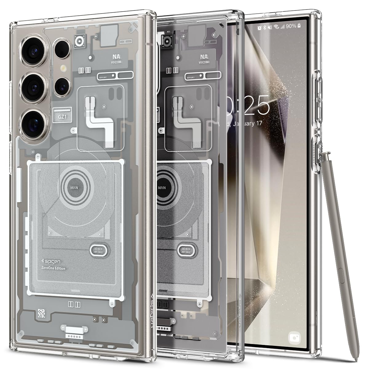 Spigen Ultra Hybrid Designed For Galaxy S24 Ultra Case (2024) [Anti Yellowing], [Military Grade Protection]   Zero One White