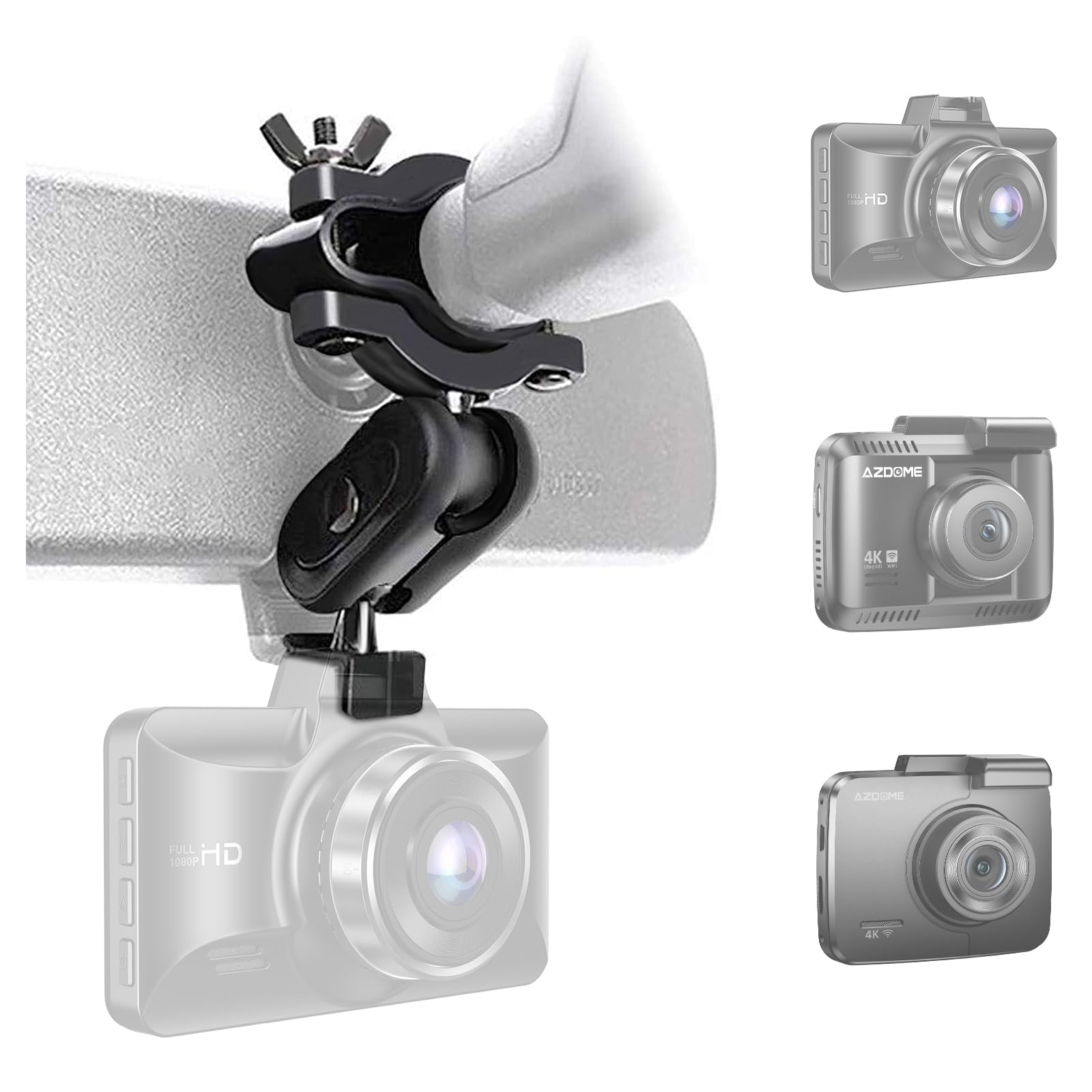 Azdome Dash Camera Mirror Mount Holder Kit, Dash Cam Mount For Rove R2 4K Dashcam, M01 Pro, M17, M16, Gs63H, Gs65H Car Camera