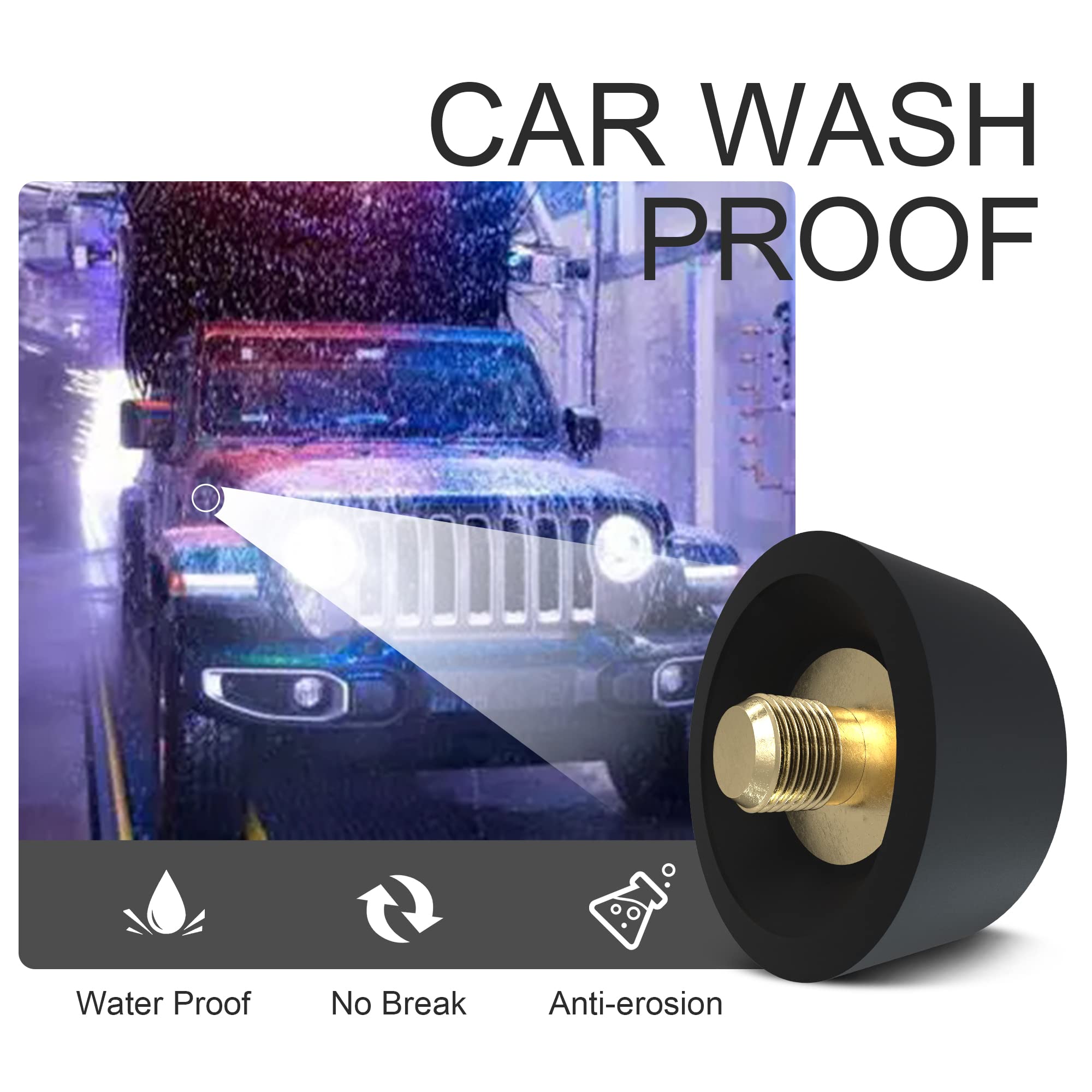 Basiker Antenna Delete Cap Fit For Jeep Wrangle Gladiator Jk Jl Rubicon Sport Unlimited 4Xe Willys Mojave, Car Wash Proof Jeep A