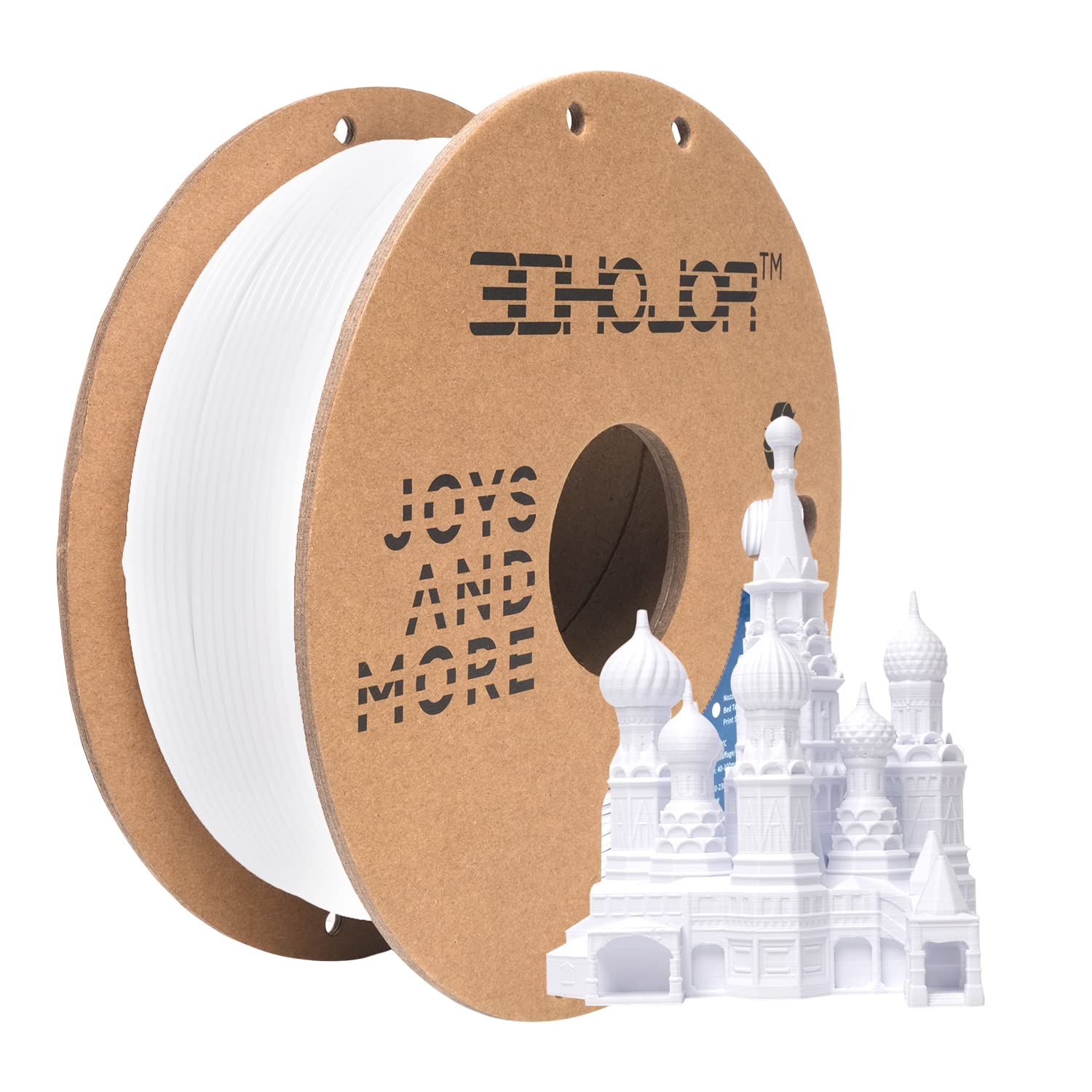 3Dhojor Pla Pro Filament 1.75Mm White,Pla Plus Filament, Odor Free, Clog Free 3D Printer Filament,1Kg Cardboard Spool (2.2Lbs),