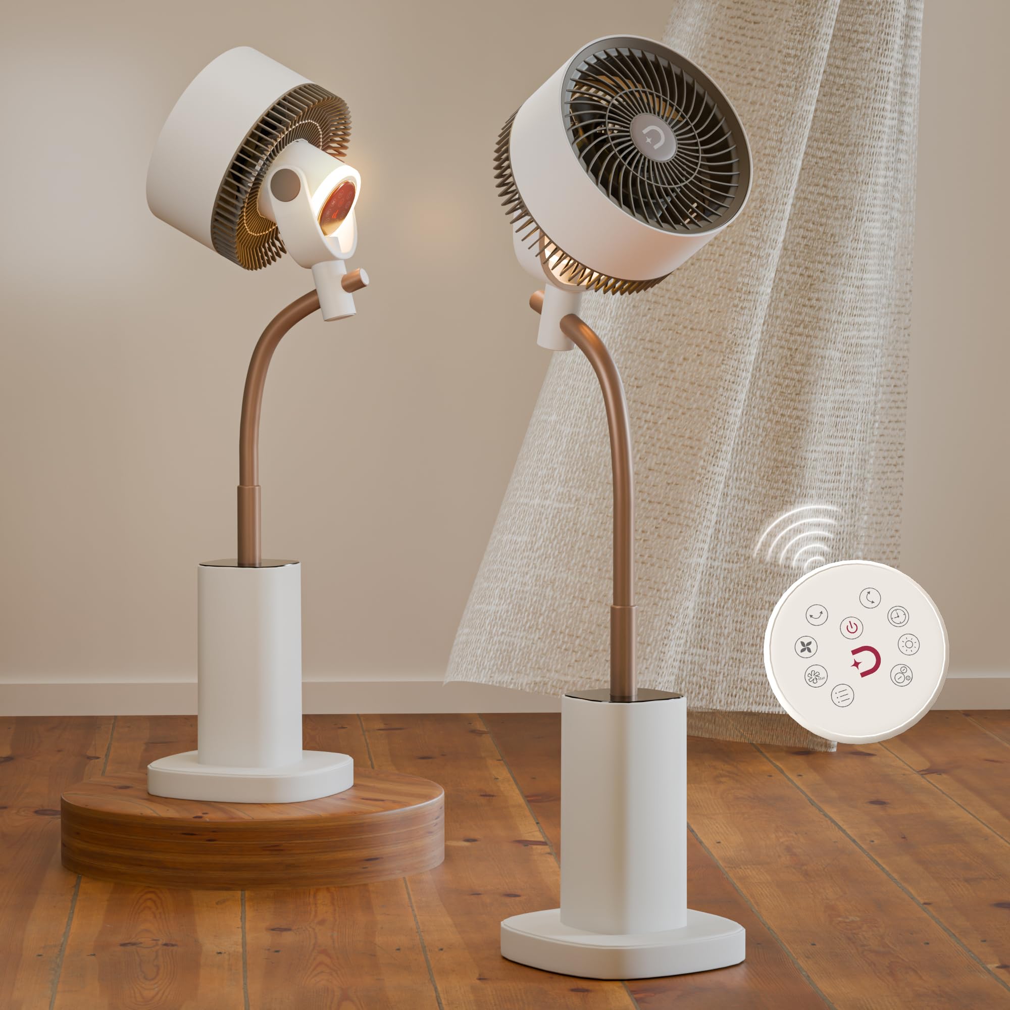 Domestica Breezo 3D Air Circulation Tower Fan For Room With Mood Lamp, Touch & Remote Control | Silent Bldc Standing Fan With He