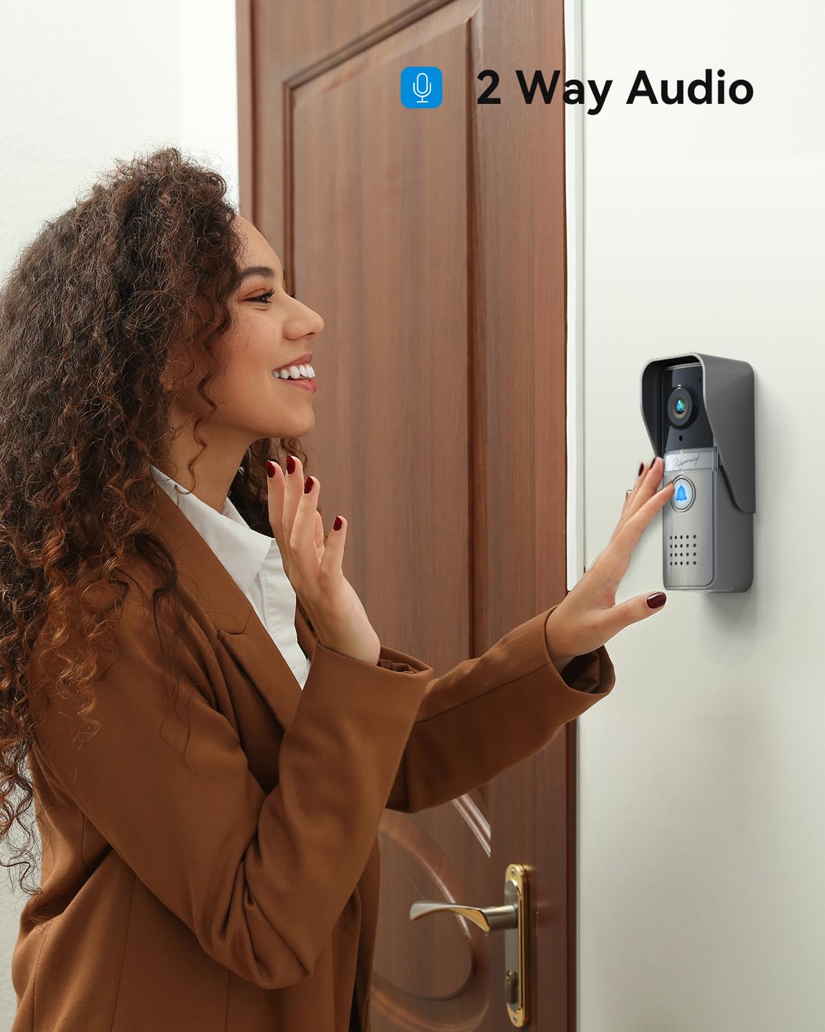 Tmezon Wired Video Intercom System, 7 Inch Ring Video Doorbell With Night Vision Support Remote Unlock, Dual Way Intercom For Villa House Office Apartment With 1 Camera And 2 Monitor