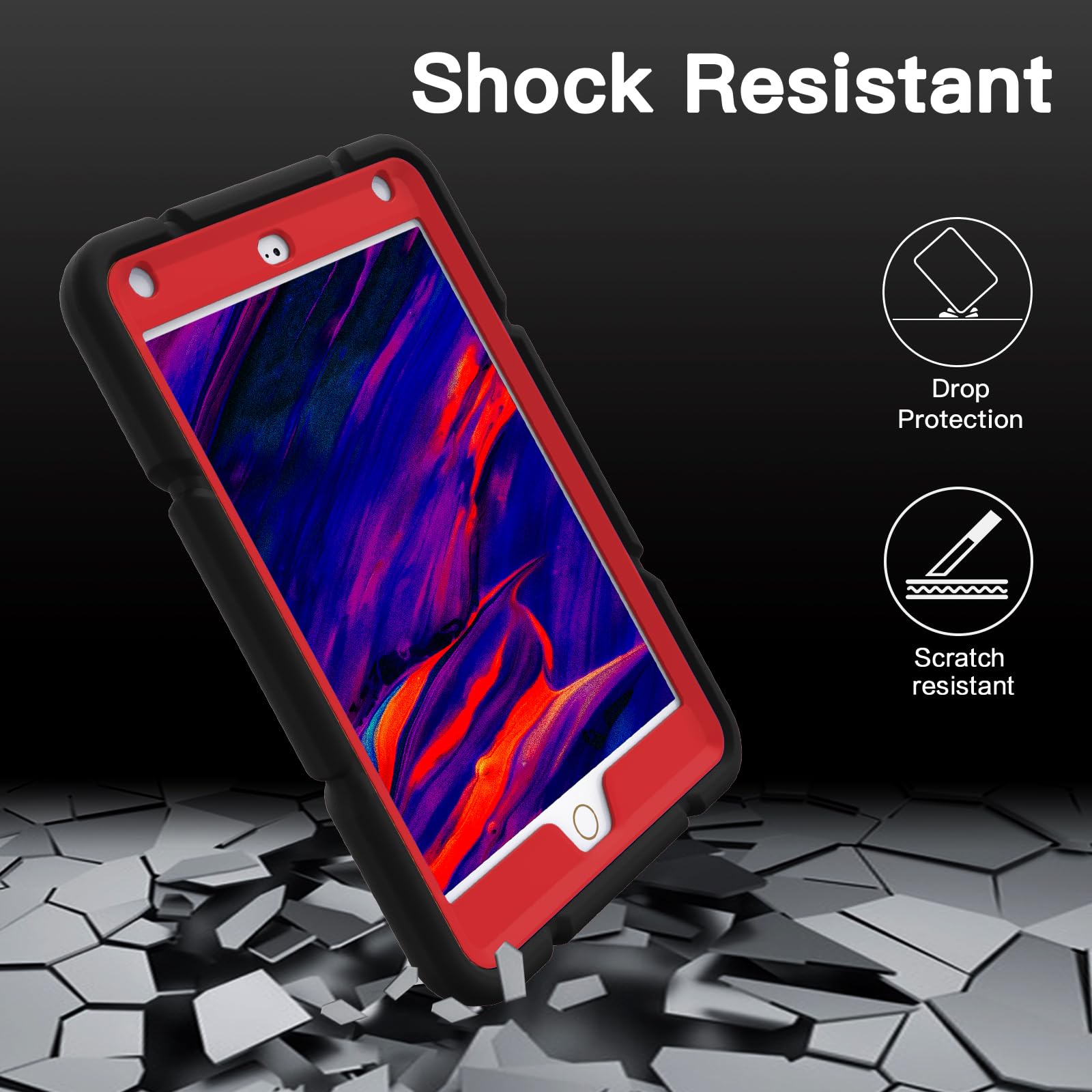 Grifobes For Ipad Mini 5 Case, For Ipad Mini 4 Case For Kids,Heavy Duty Shockproof Rugged Case Cover With Stand,Protective Case