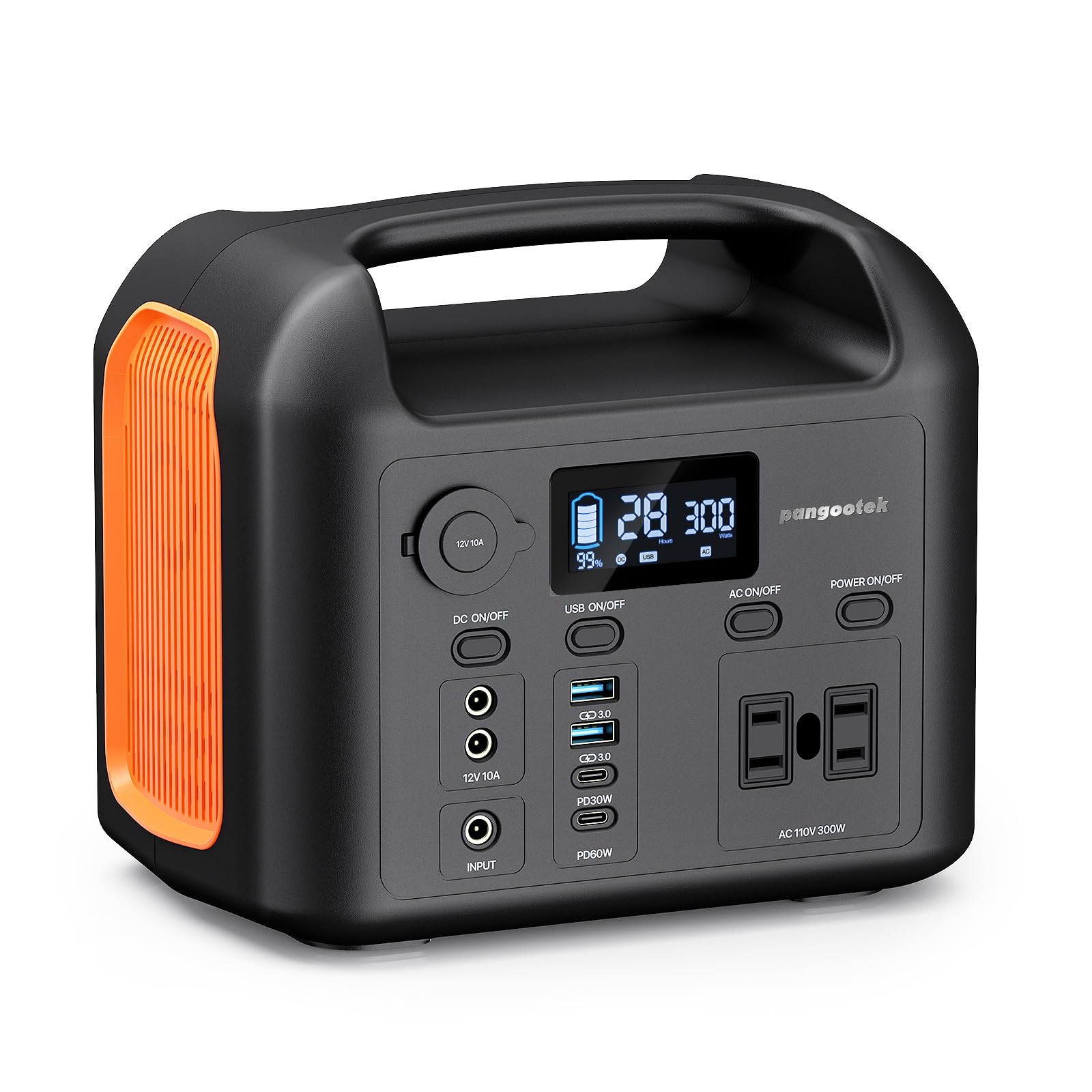 Portable Power Station, 300W (600W Peak) 299Wh Lifepo4 Solar Generator Pure Sine Wave 110V Ac Car Outlets Pd 60W Qc3.0 Backup Po