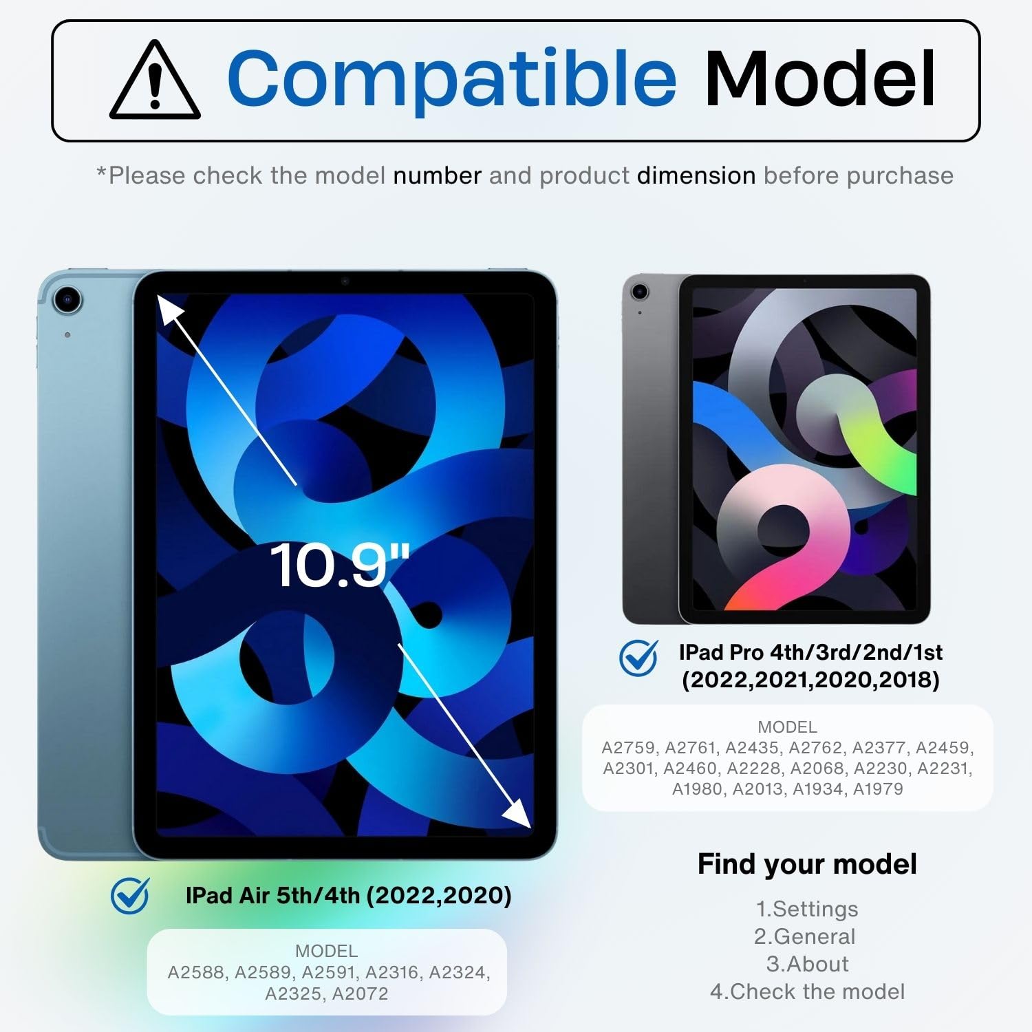 Tnp Protective Case For Ipad Air 5Th 4Th Gen 10.9 Inch And Ipad Pro 11 Inch 4Th 3Rd 2Nd Generation (2022 2021 2020 2018) With Pe