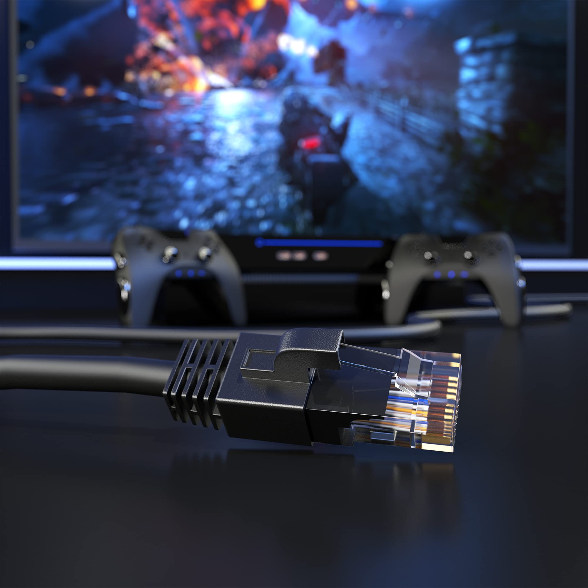 Maximm Ethernet Cable 75 Ft Cat6 High Speed Internet Network Lan Cable Cord, Outdoor Waterproof (Black)