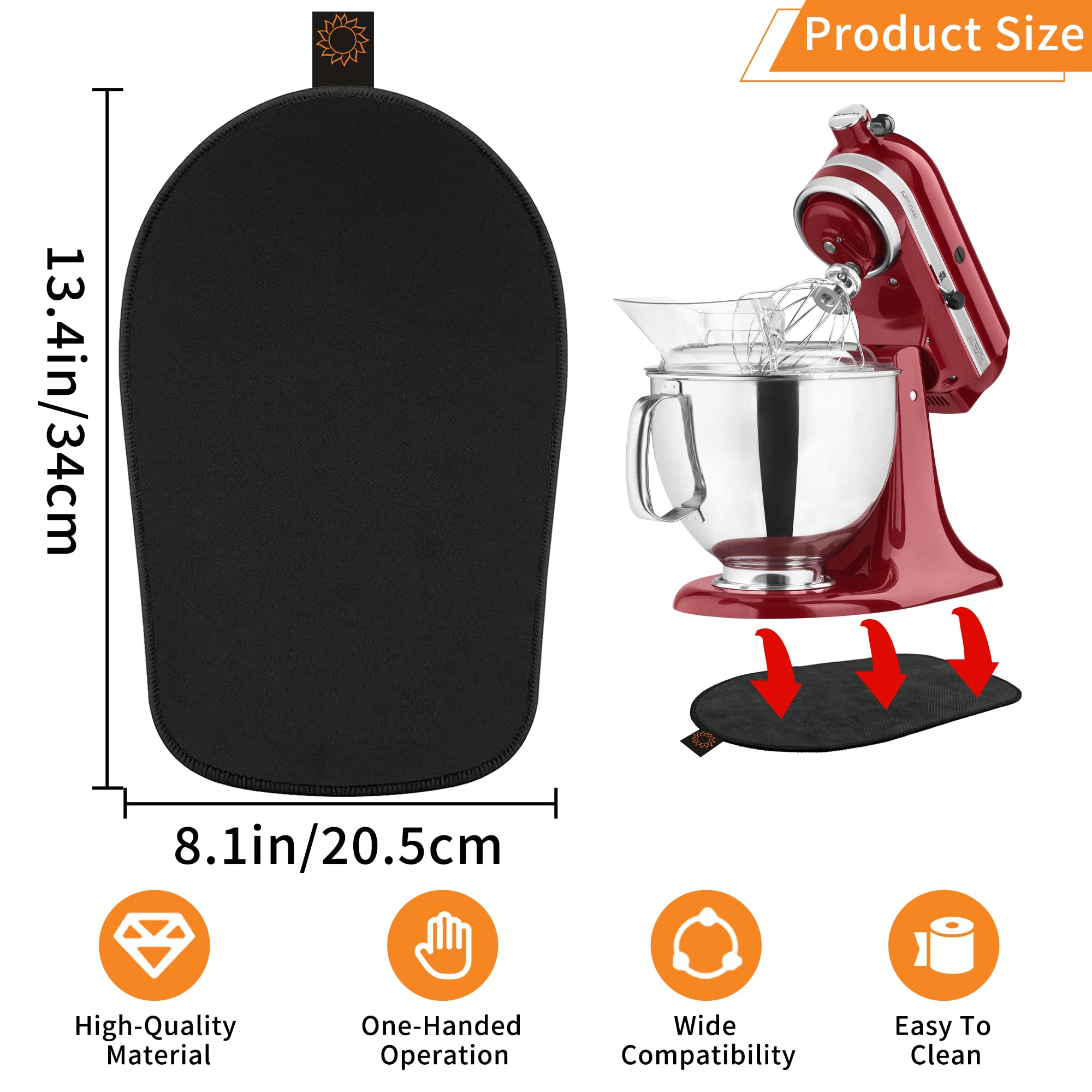 Sliding Mat For Kitchenaid Mixer, Mixer Mover Slider Mat Pad Compatible With Kitchenaid 4.5 5 Qt Tilt Head Stand Mixer, Kitchen