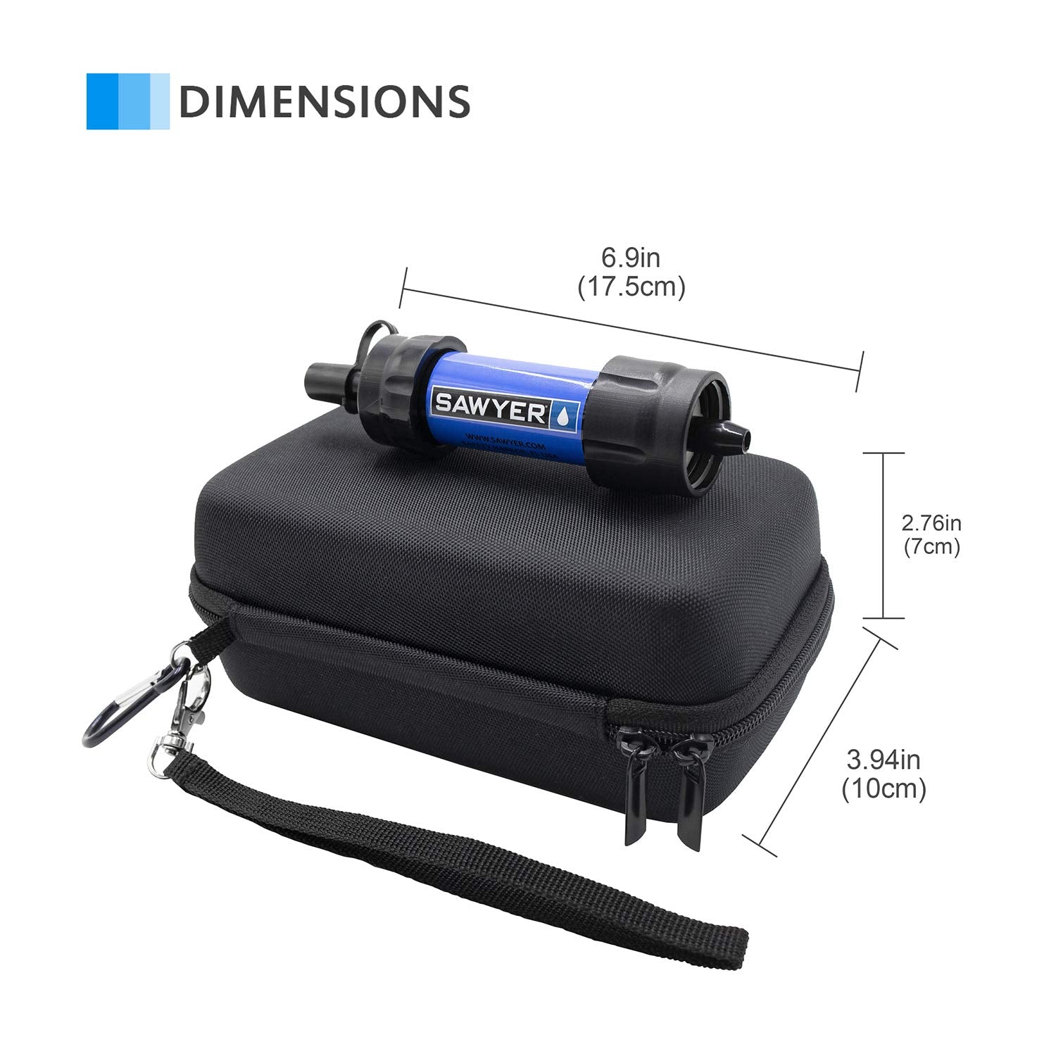 Procase Water Filter Case For Sawyer Products Mini Water Filtration System, Hard Carrying Case Shockproof Eva Storage Case For D