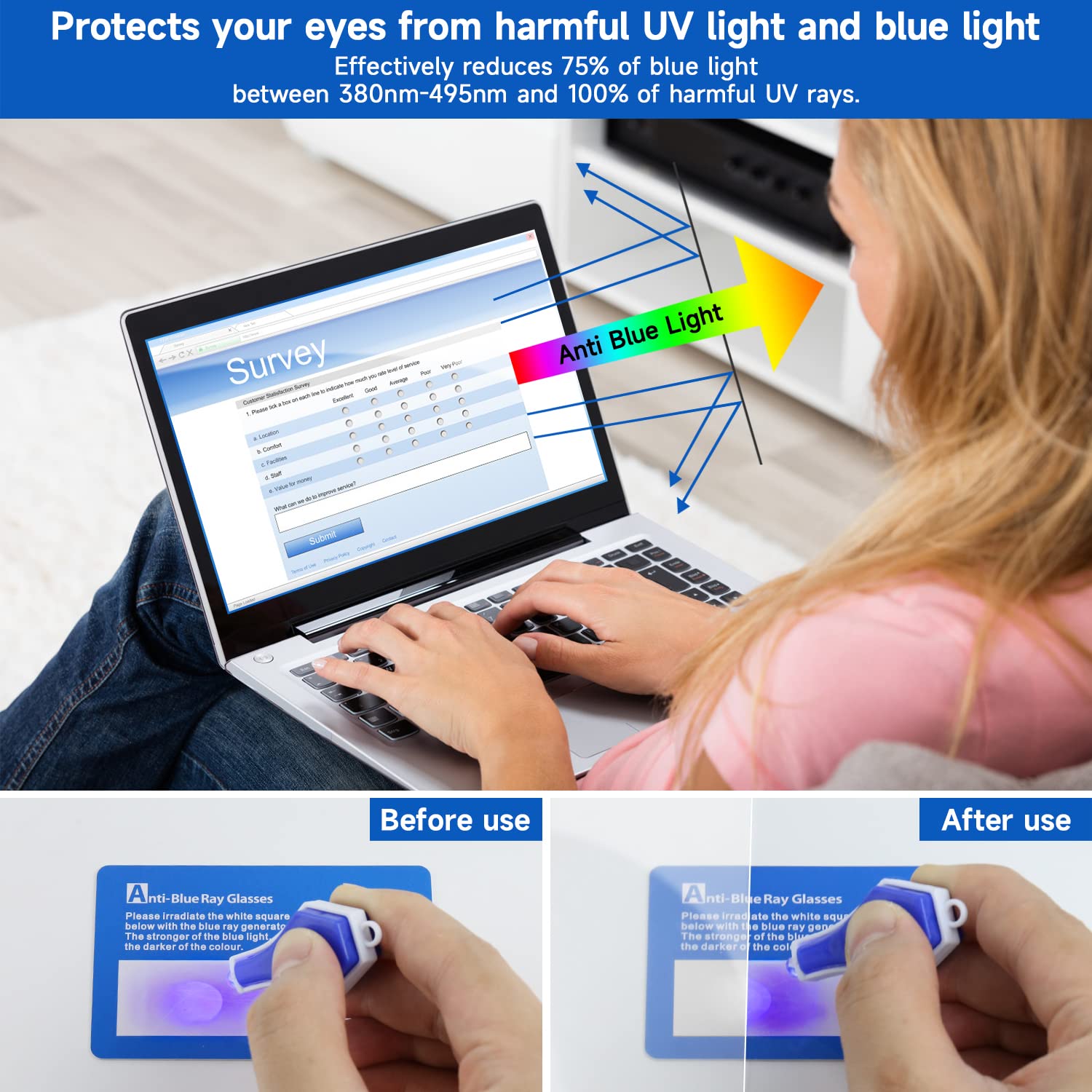 2 Pack 15.6 Inch (1920X1080P) Laptop Blue Light Screen Protector, Eye Protection Anti Scratch And Anti Glare Screens For Laptops