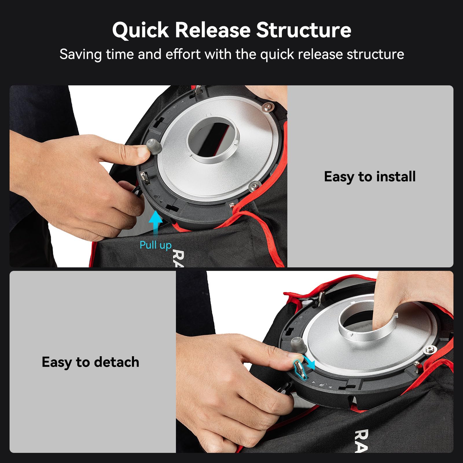 Smallrig Ra-R4545 Rectangular Softbox, 17.7 Quick Release Softbox With Carrying Bag, Compatible With Smallrig Rc60/Rc100 Cob Led