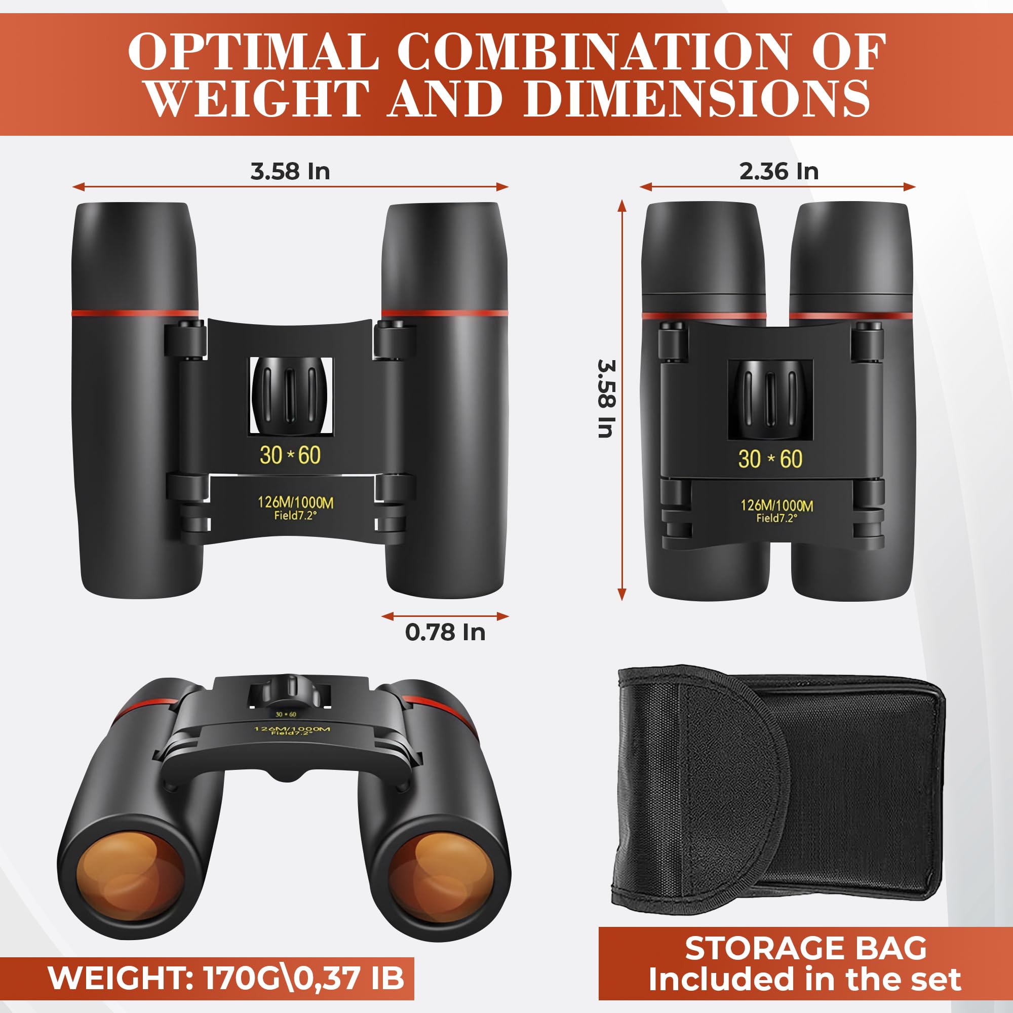 Bird Watching Binoculars For Adults   30X60 Travel Binoculars For Bird Watching Concert Compact Binoculars With Zoom Optics Hunt