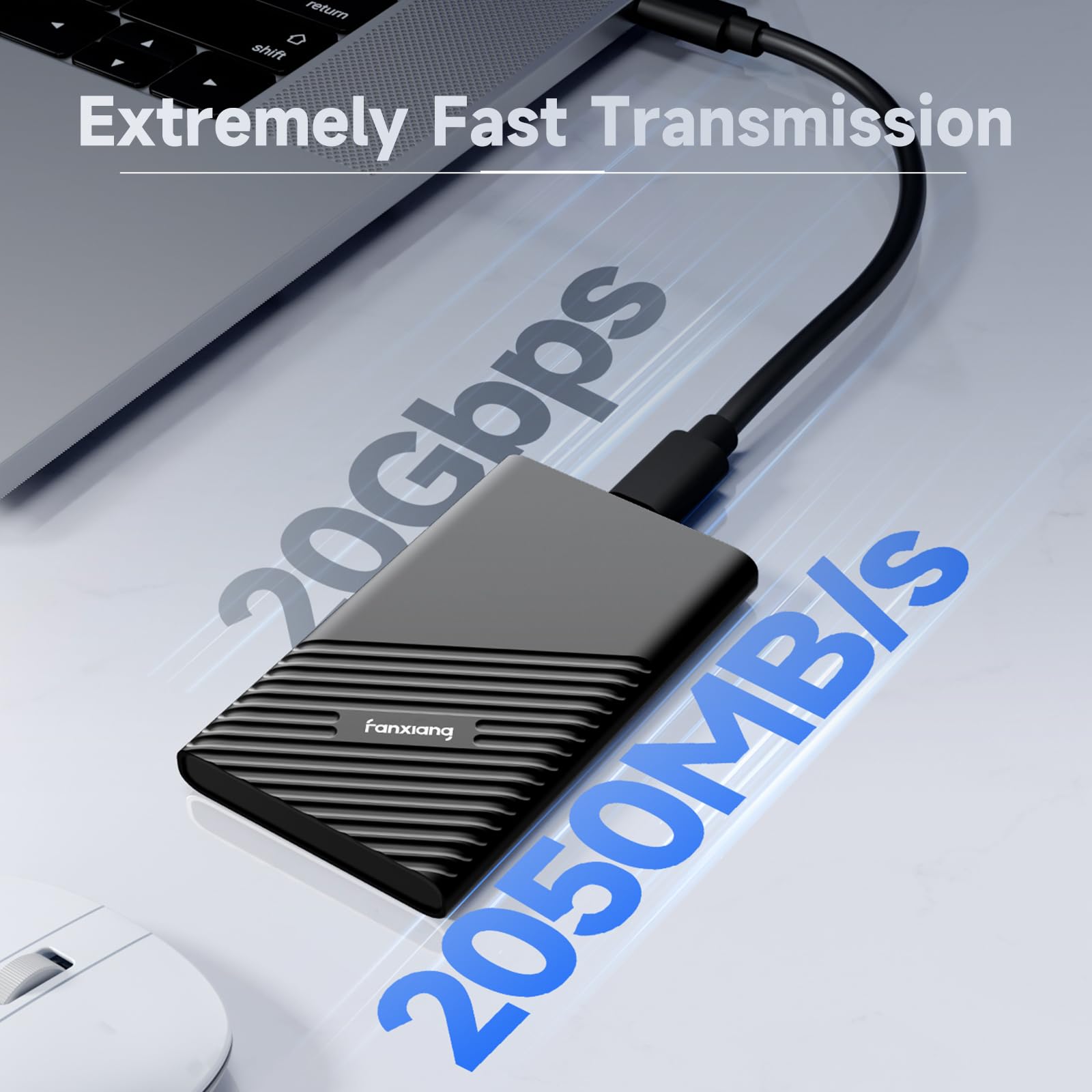 Fanxiang 500Gb External Ssd Portable, Up To 2000Mb/S, External Solid State Drive External Hard Drive, Usb 3.2 Gen2 Type C Ssd Fo