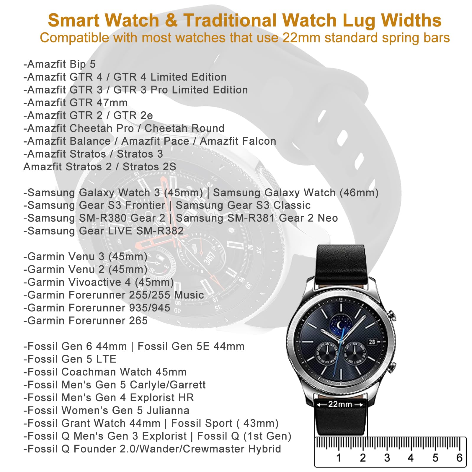 Replacement Band For Amazfit Gtr 4 / Gtr 3 Pro/Gtr 3 / Gtr 2E / Gtr 2 / Gtr 47Mm / Amazfit Bip 5 Smart Watch, 22Mm Soft Silicone