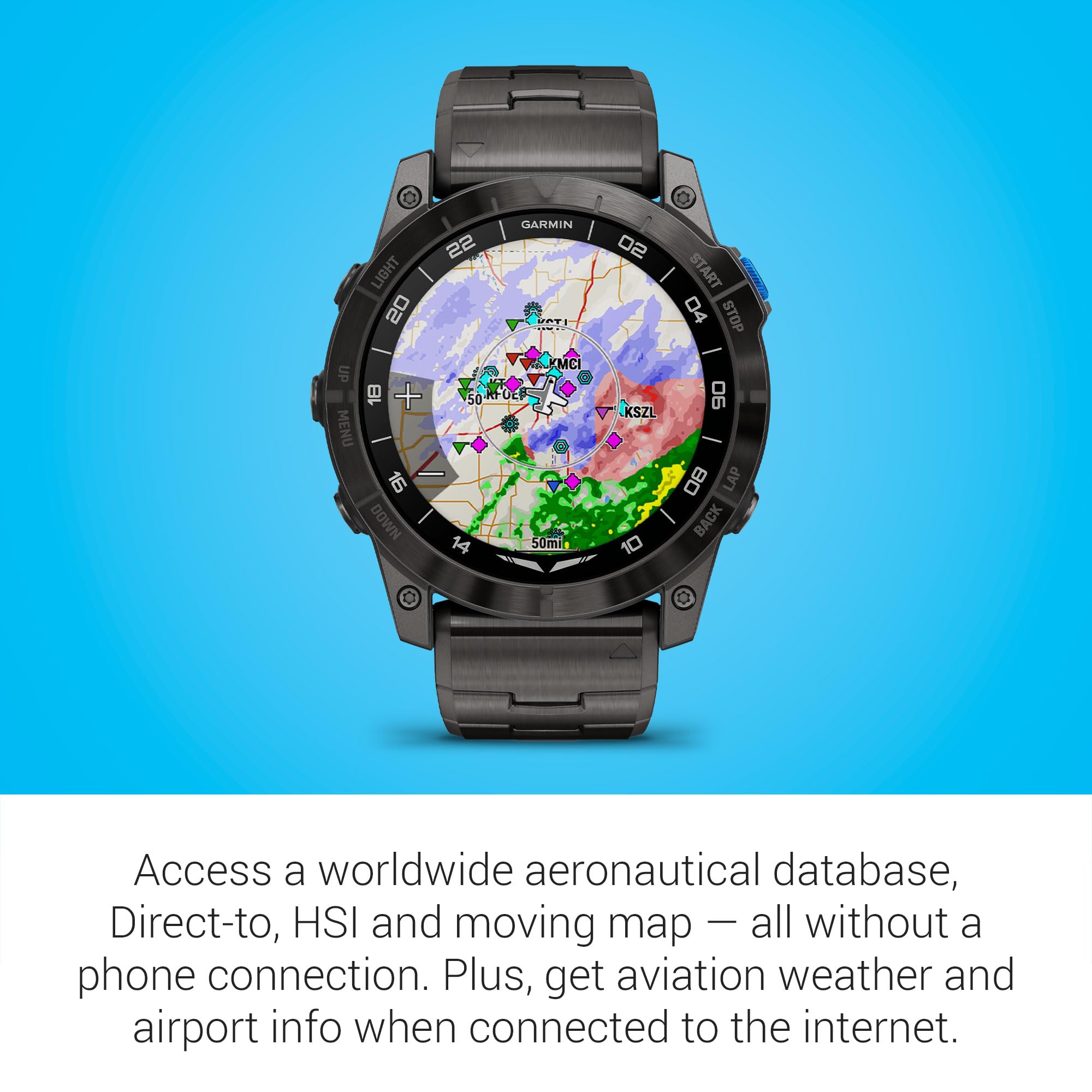 Garmin D2 Mach 1 Pro, Aviator Smartwatch With Gps Moving Map, Aviation Weather, Health And Wellness Features, Amoled Display, An