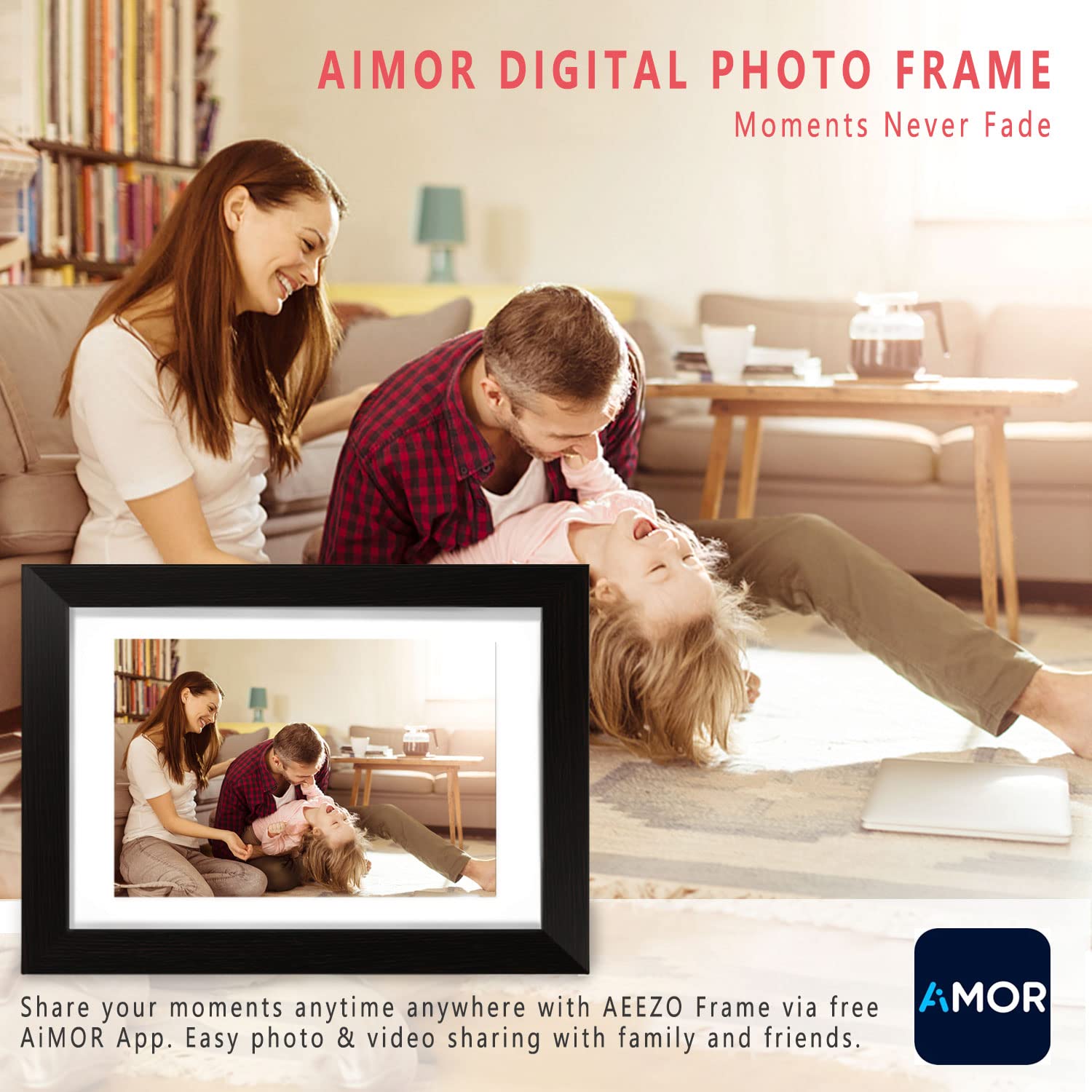 Aeezo Digital Picture Frame 10.1 Inch 1280X800 Ips Touch Screen Wifi Smart Digital Photo Frame With 16Gb Storage, Auto Rotate Ea