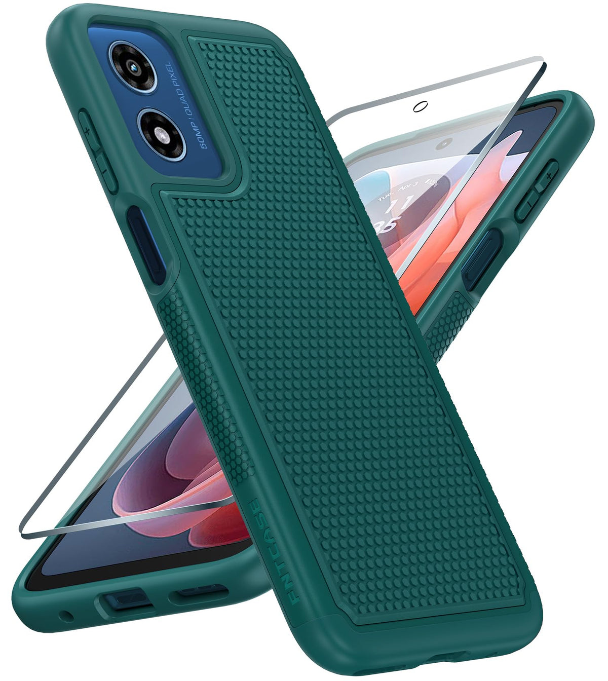Fntcase For Motorola Moto G Play 2024 Case: Dual Layer Protective Heavy Duty Cell Phone Cover Shockproof Rugged With Non Slip Te