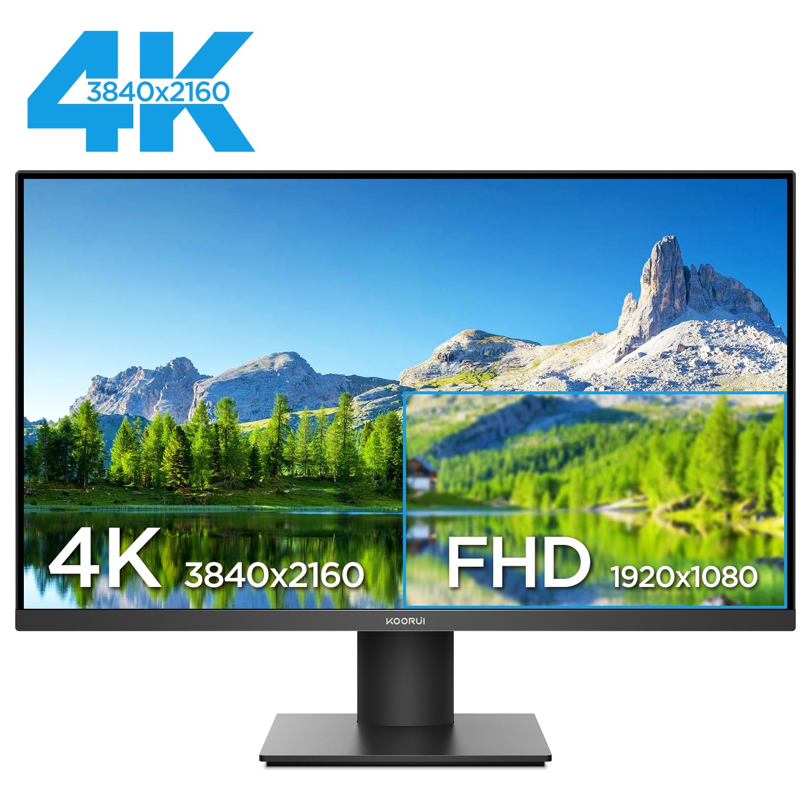 Koorui 27 Inch 4K Uhd(3840 * 2160) Monitor Ips Ultra Thin Computer Monitor Up To 70Hz With 90% Dci P3 Displayport&Hdmi Vesa Hdr1