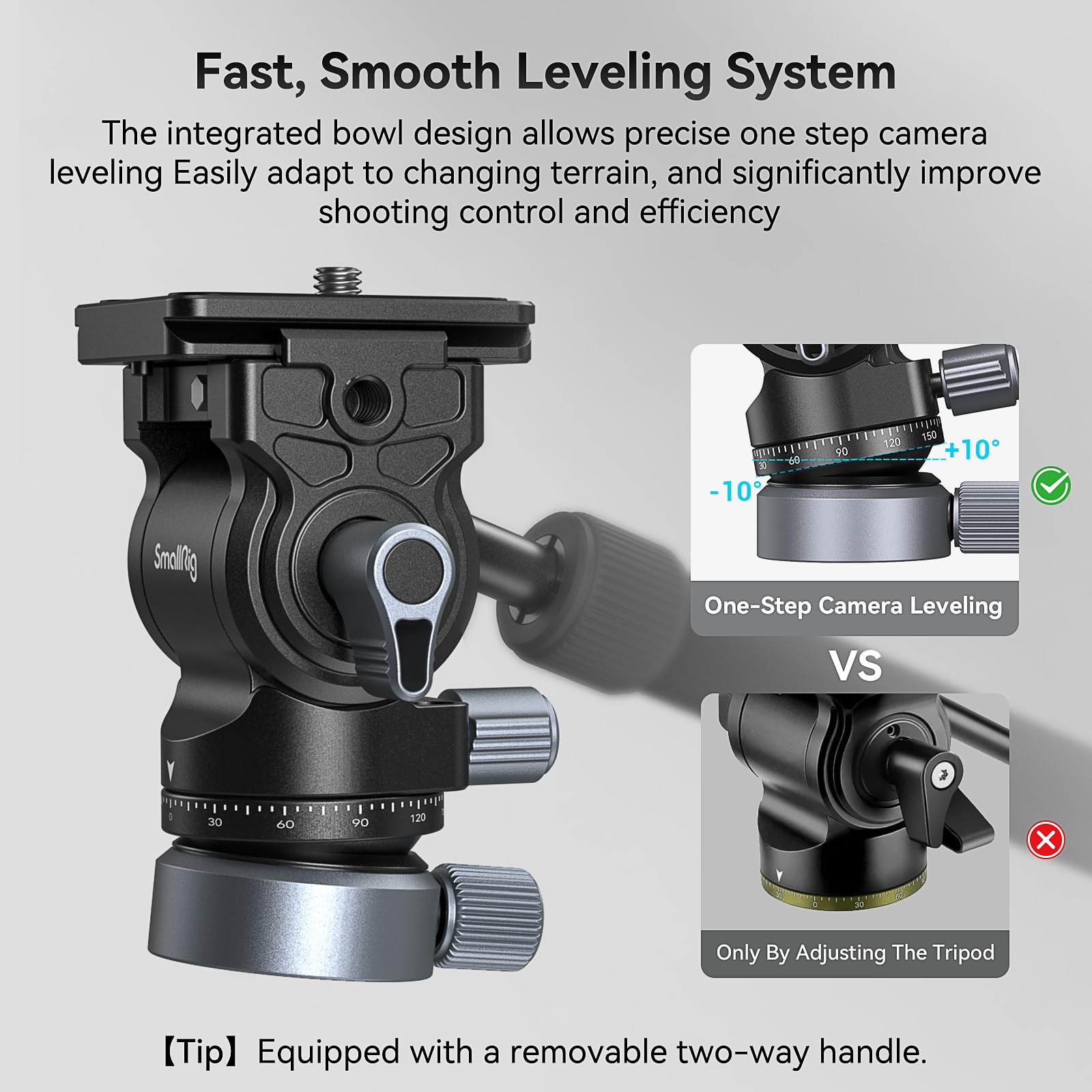Smallrig Ct190 Professional Video Tripod, 72 Camera Tripod With Leveling Base, Monopod Conversion, Video Tripod For Travel, Vide