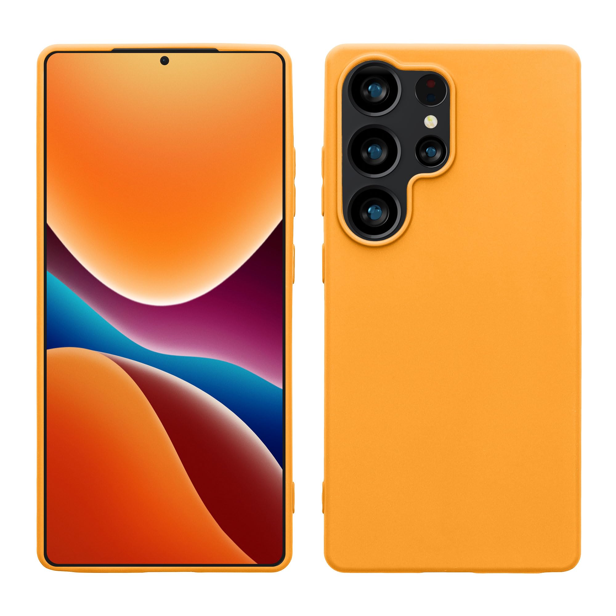 kwmobile Case Compatible with Samsung Galaxy S25 Ultra Case - Soft Slim Protective TPU Silicone Cover - Fruity Orange