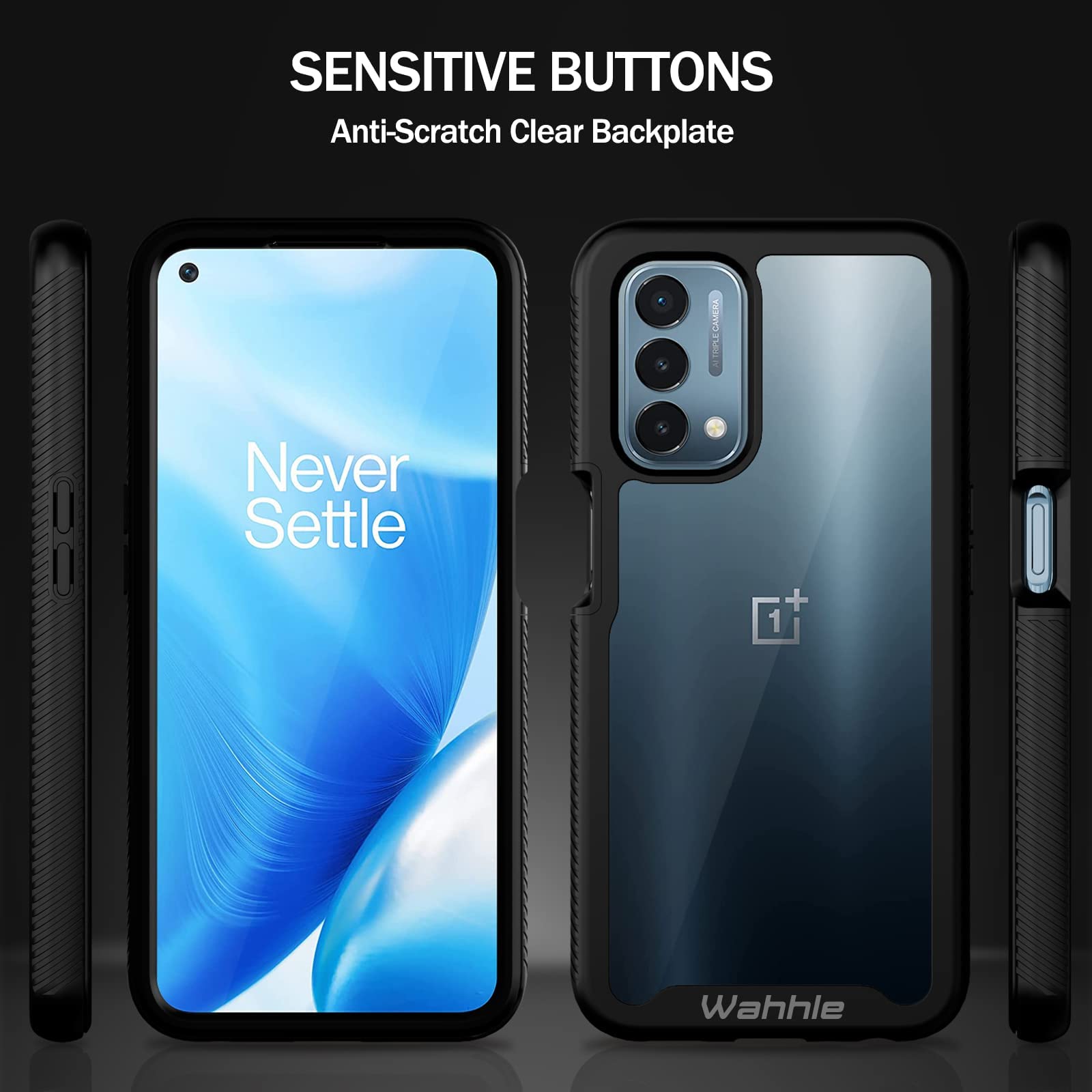 Wahhle Oneplus Nord N200 5G Case, Built In Screen Protector Full Body Shockproof Slim Fit Bumper Protective Phone Cover For 1+ N