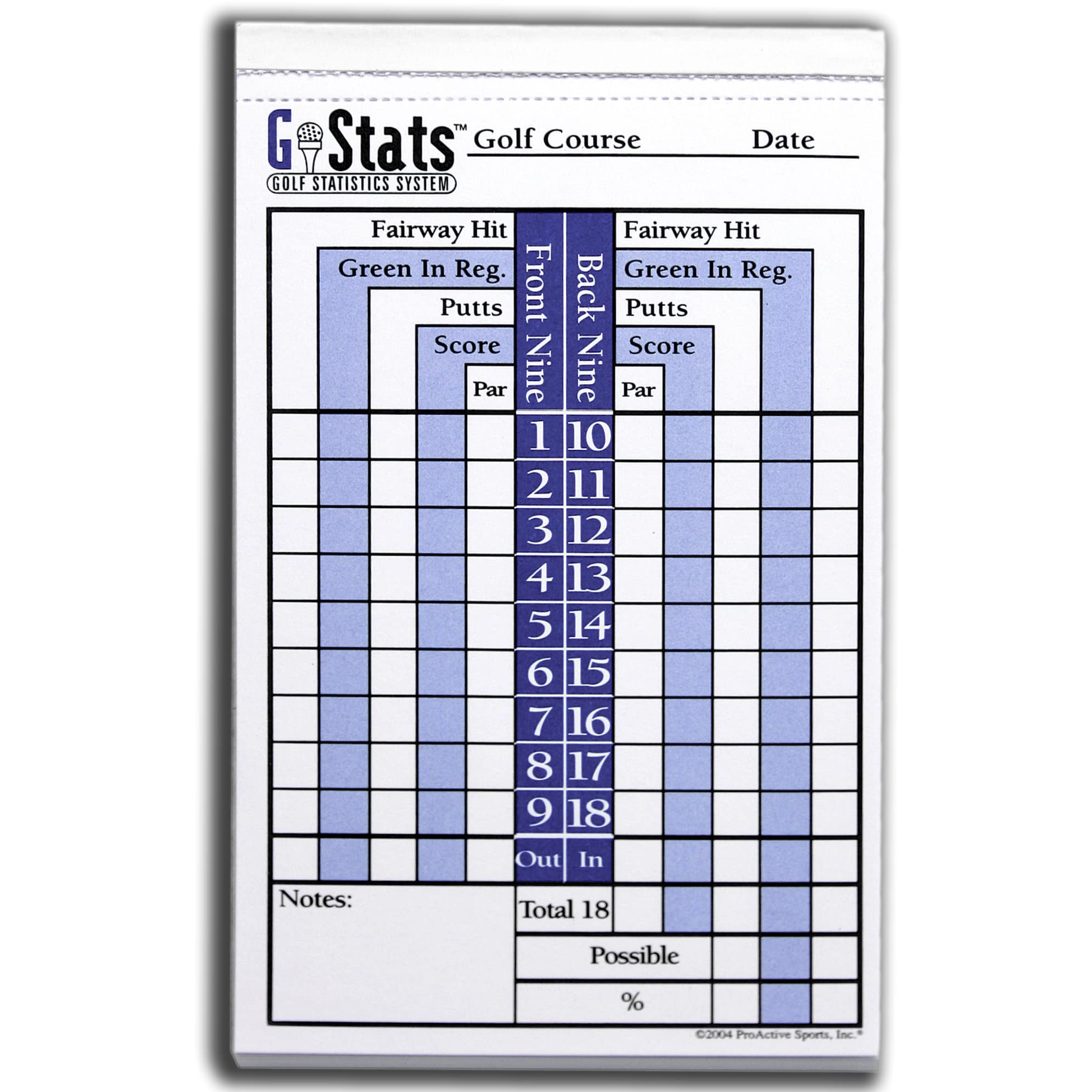 Proactive Sports Sgs002 G Stats Golf Statistic And Score Tracking System