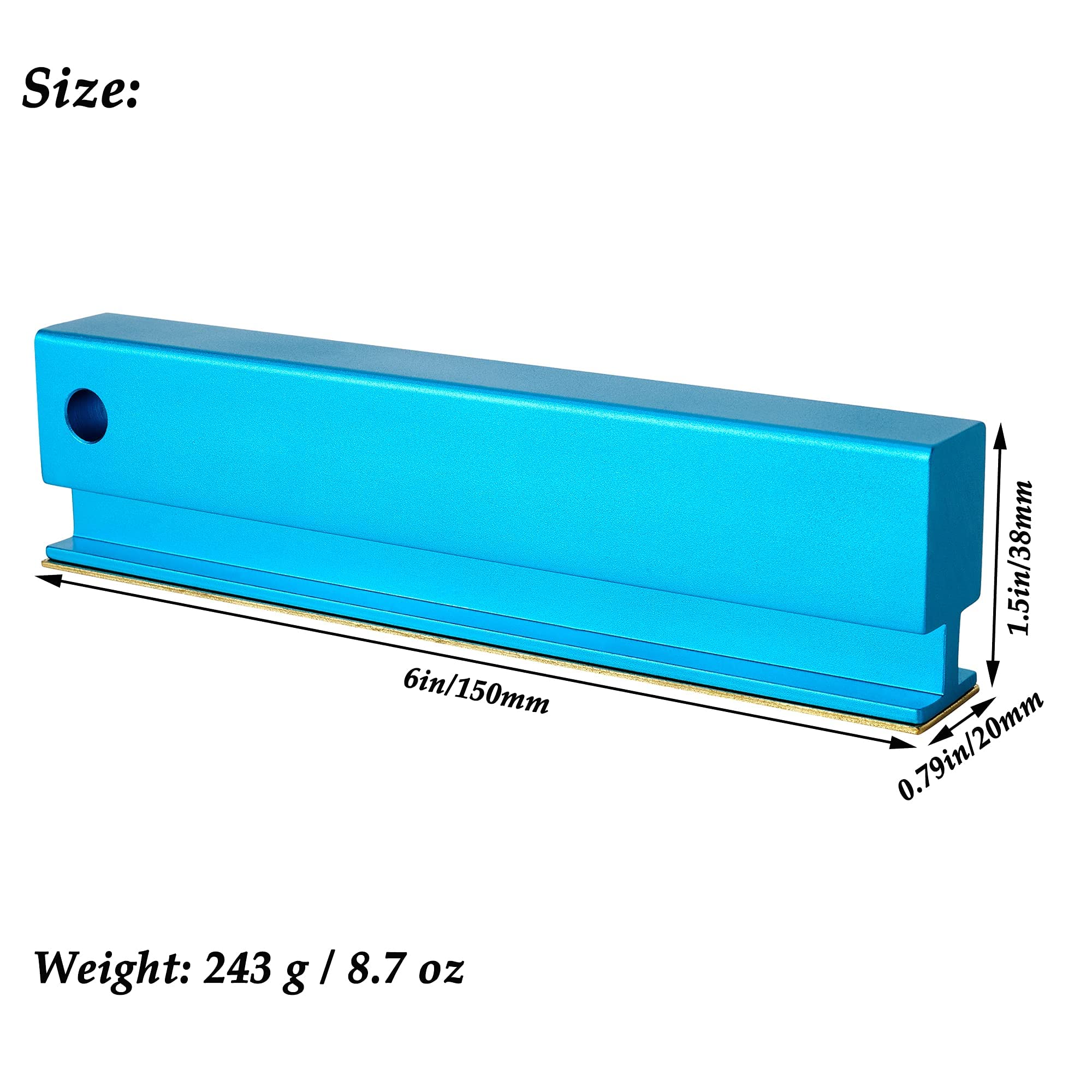 Meideal 6 Inch Guitar Fret Leveling Sanding Beam, Aluminum Fret Understring Leveler Leveling File Bar With 1000 Diamond Grits, P