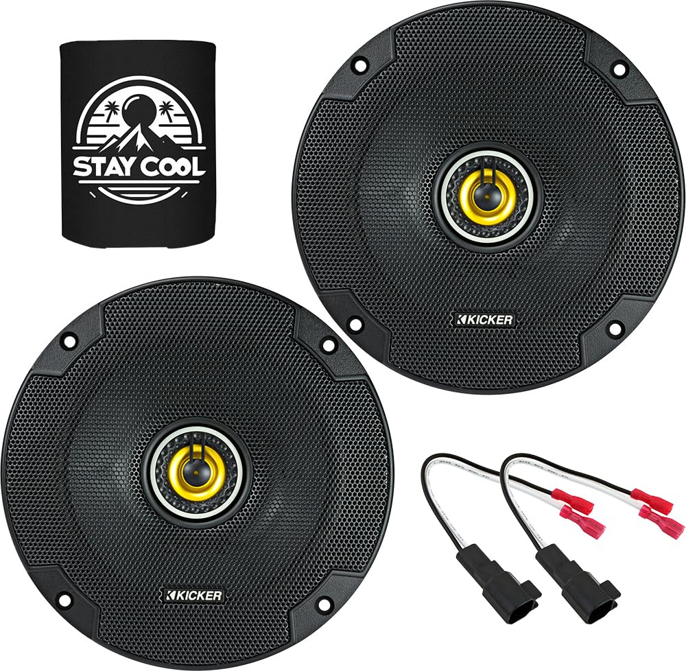 KICKER Speakers 6.5 inch for Chevrolet Equinox 2007-2017 Upgrade Kit - Pair of CS Series with Harness, Coaxial 6 1/2 Car Audio F