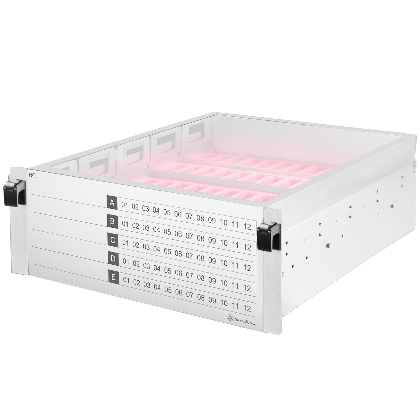 4U 60 pcs 2.5 hard drive protection & collection chassis with window