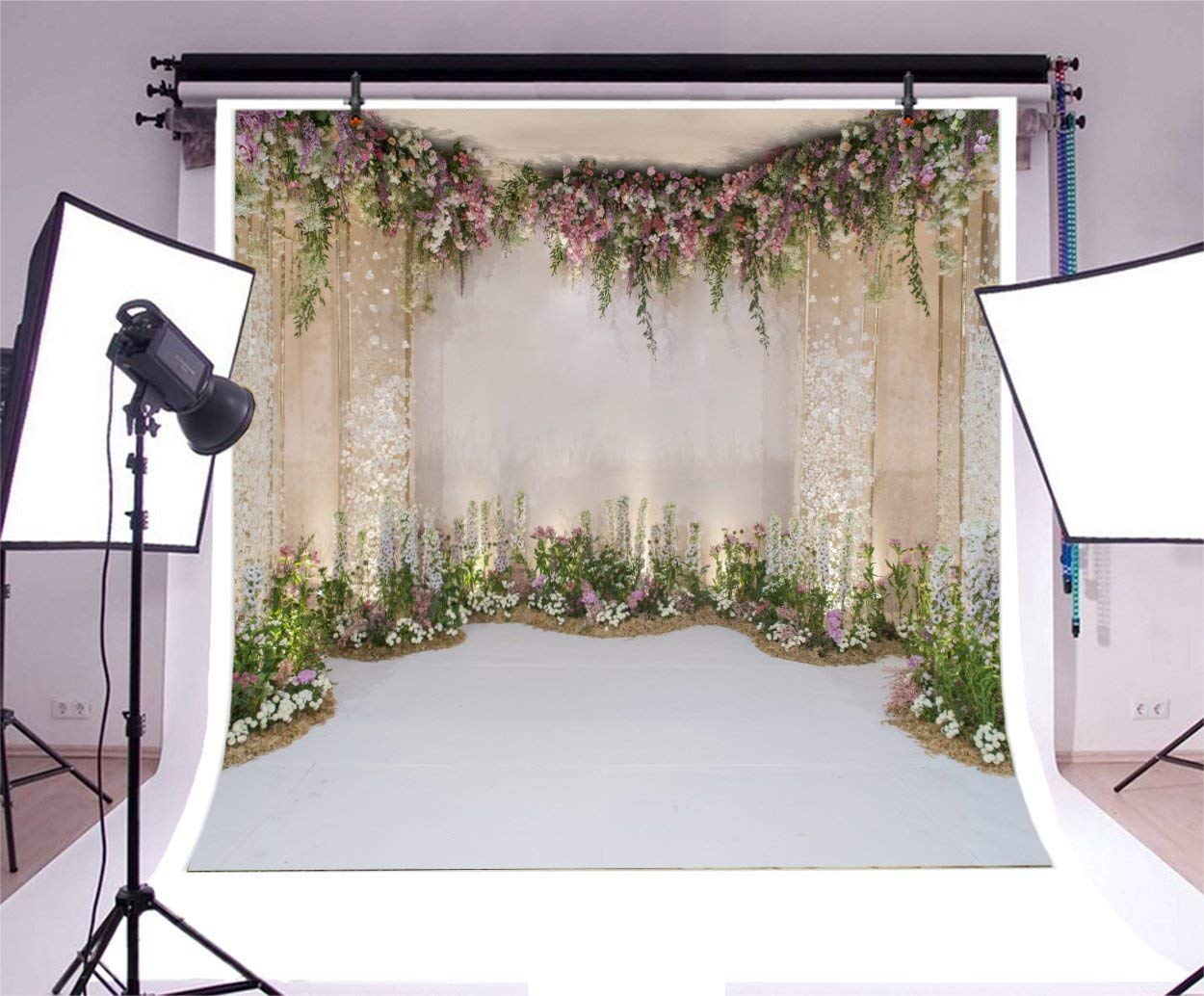 Aofoto 10X10Ft Wedding Backdrop Romance Archway Bridal Shower Flowers Wall Curtain Cradle Ceremony Banner Background For Photogr