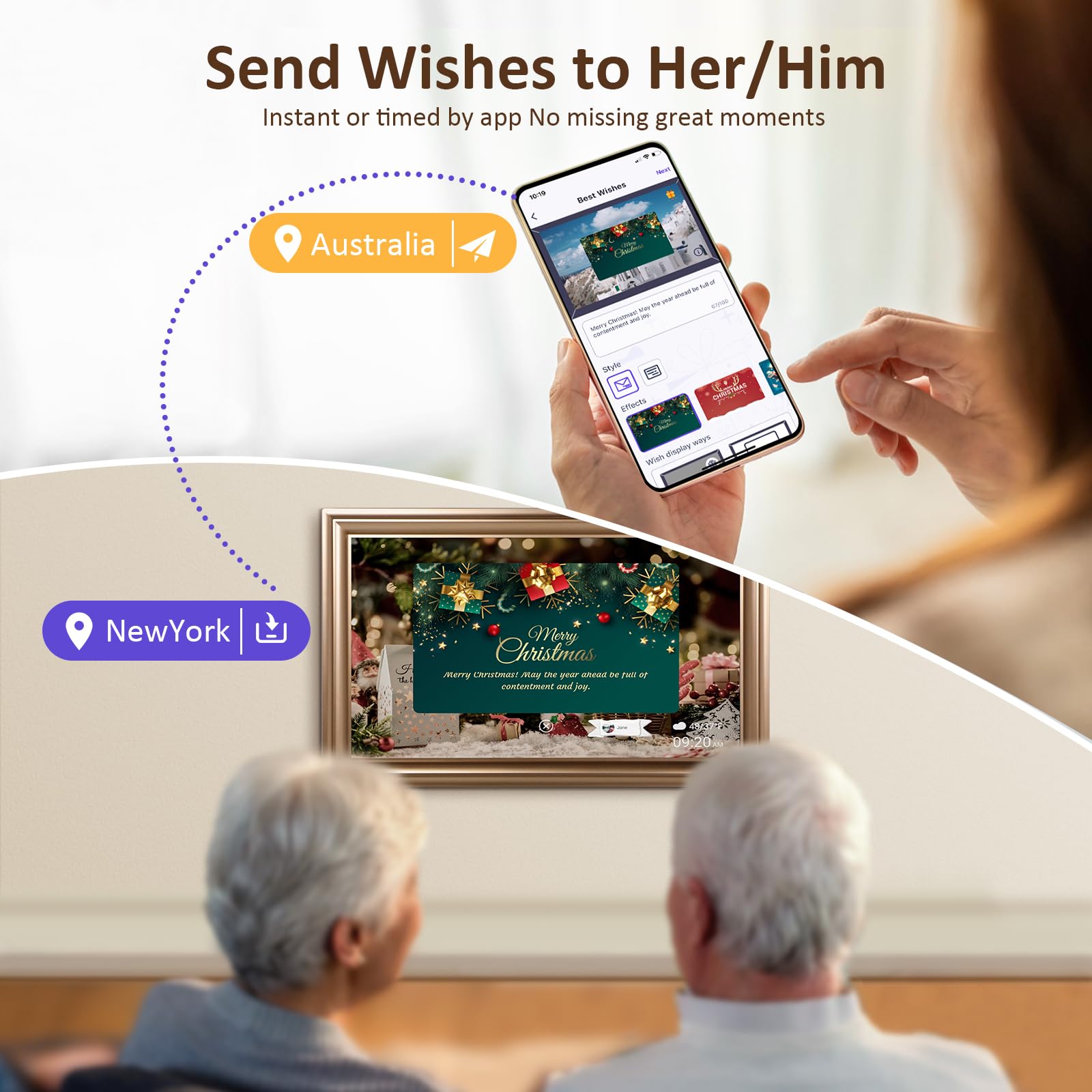 16 Inch Large Digital Picture Frame, Canupdog Wifi Digital Photo Frame With 1080P Ips Touchscreen, 32Gb Storage, Auto Rotate, Wa