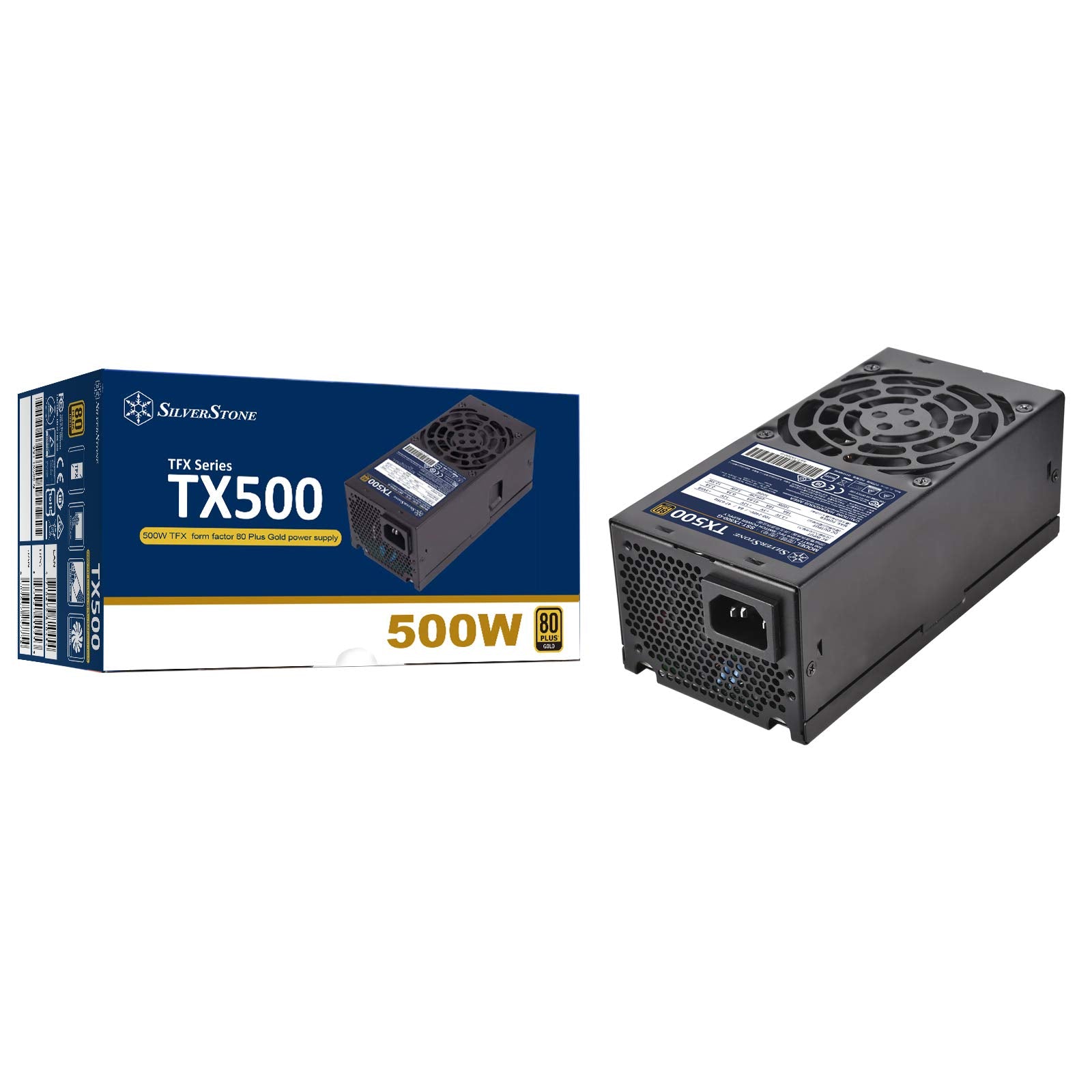 Silverstone Technology 500W Fixed Cable Tfx Power Supply 80 Plus Gold Tx500 G (Sst Tx500 G)