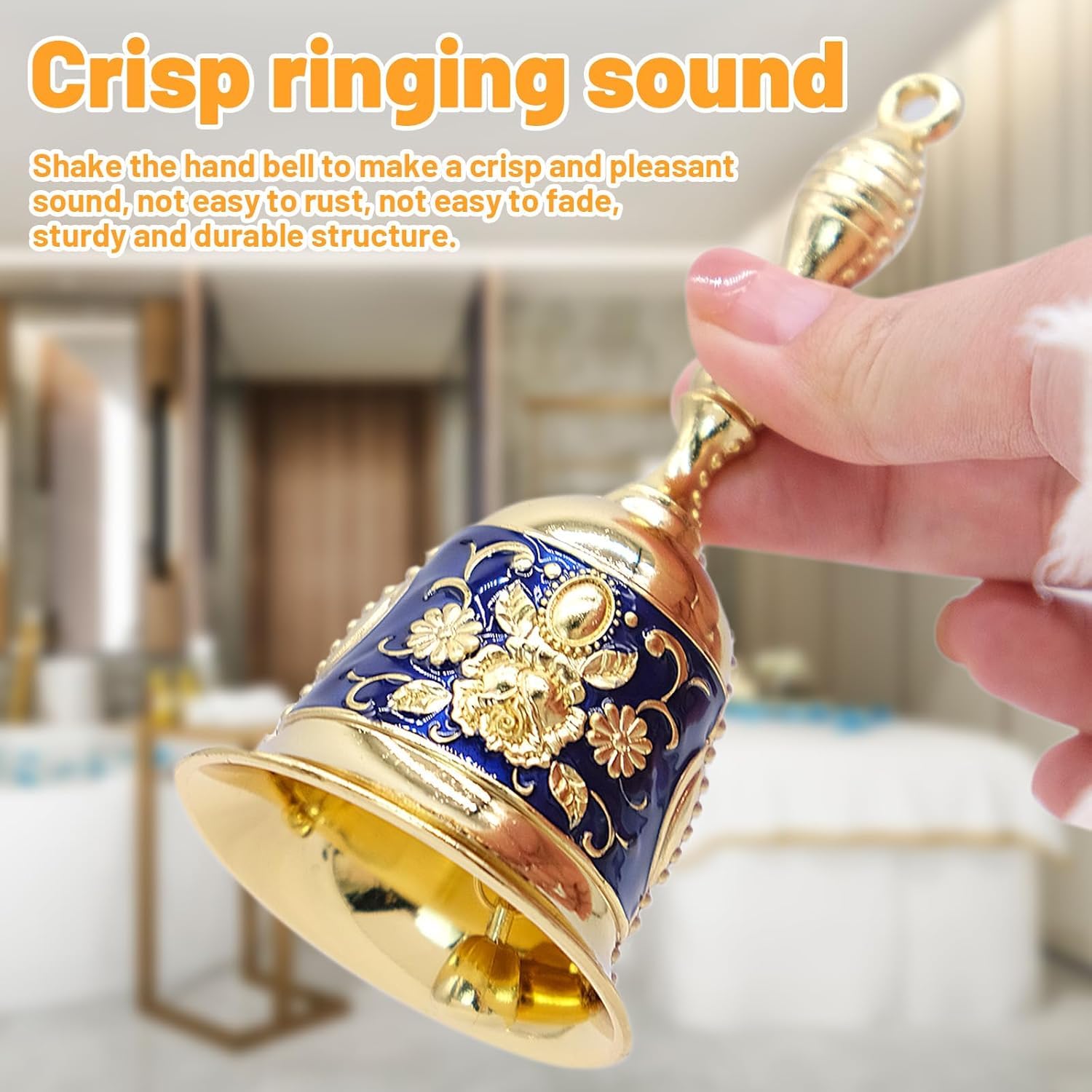 Handbell, Small Hand Bell Hand Call Bells Wedding Bells, Table Bell Service Bell For Restaurant, Hotel, Shops, Pet Training Bell