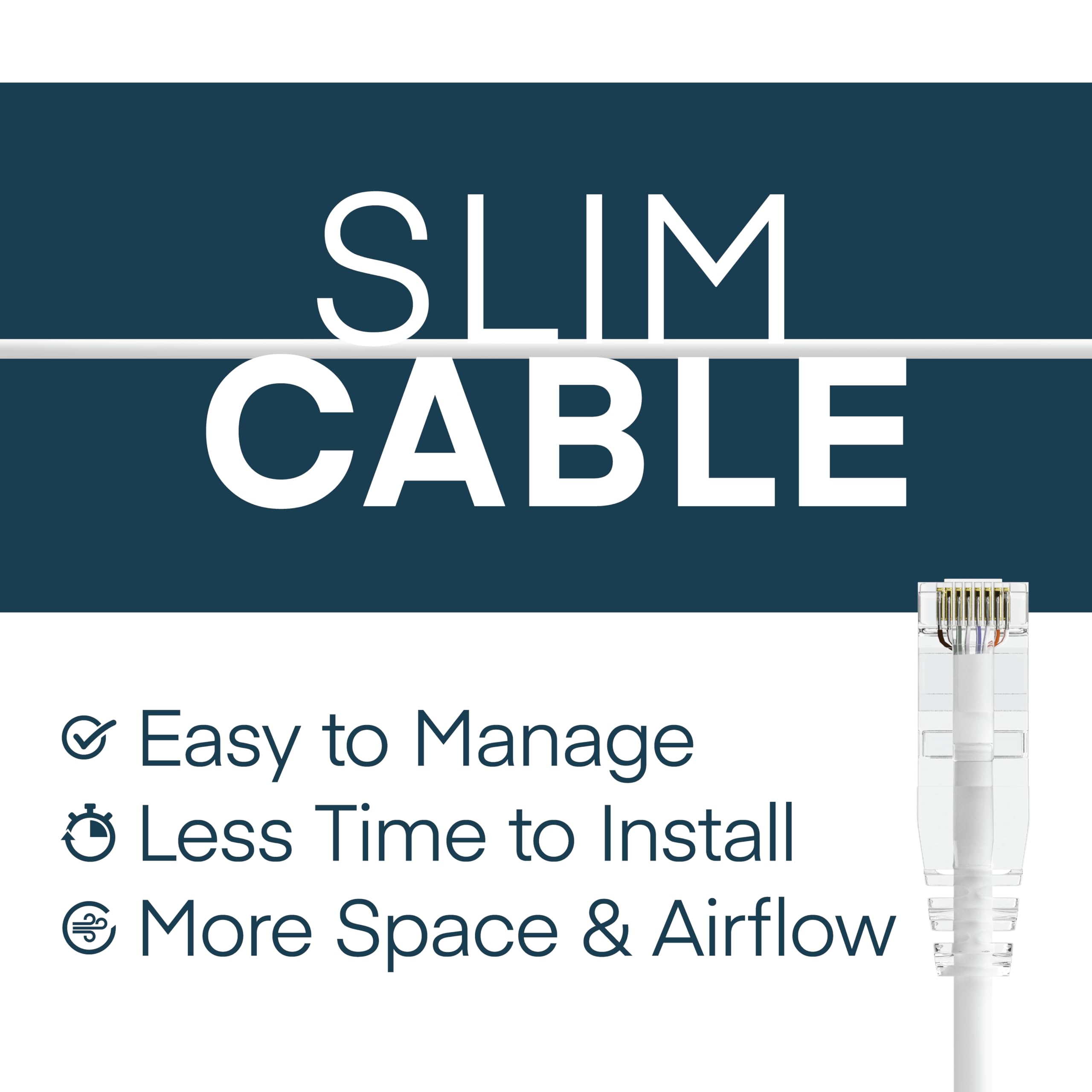 Clearfit Slim 10 Pack   5 Feet Cat6A Slim With 4 8 Inch Hook And Loop Straps, 28Awg Ethernet Patch Cable, Network Cable, Clear B