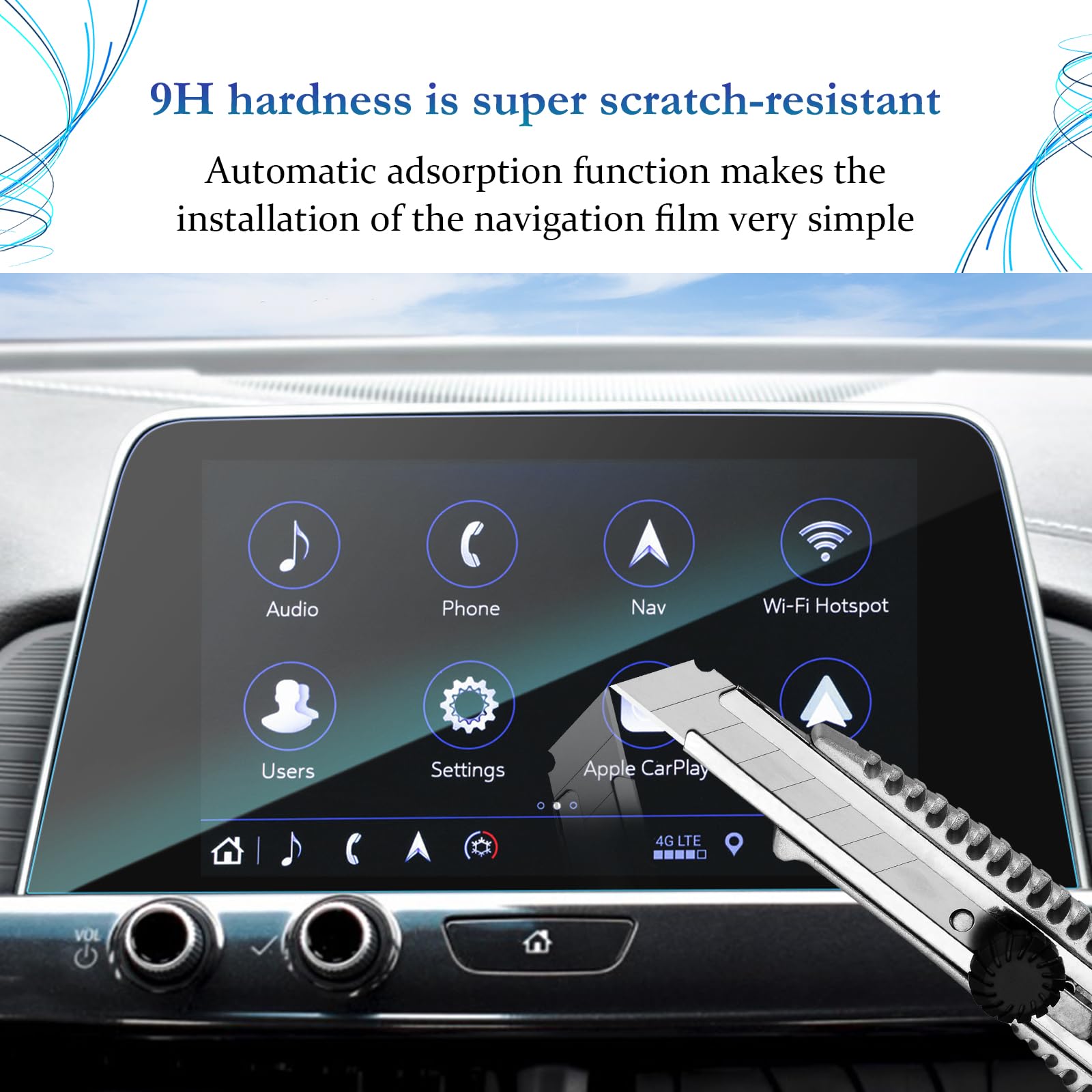 Sktu Screen Protector For 2020 2021 2022 2023 2024 2025 Cadillac Ct4 8 Inch Display 2024 2025 Ct4 Accessories Tempered Glass 9H Hardness Hd Clear