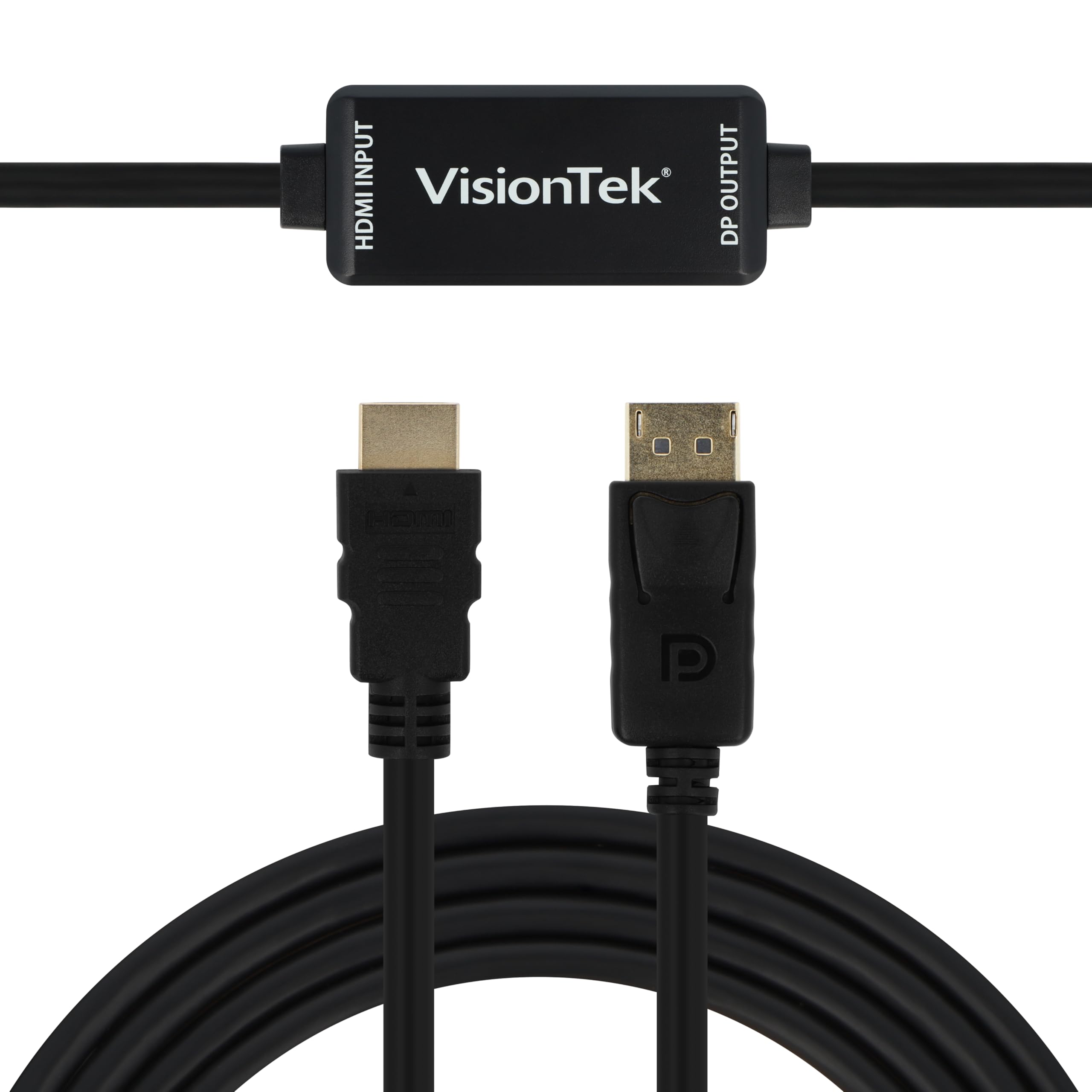 Visiontek Hdmi To Displayport Active Cable, 5 Feet, Male To Male, For Lenovo, Dell, Hp, Desktop Graphics And More (900822)