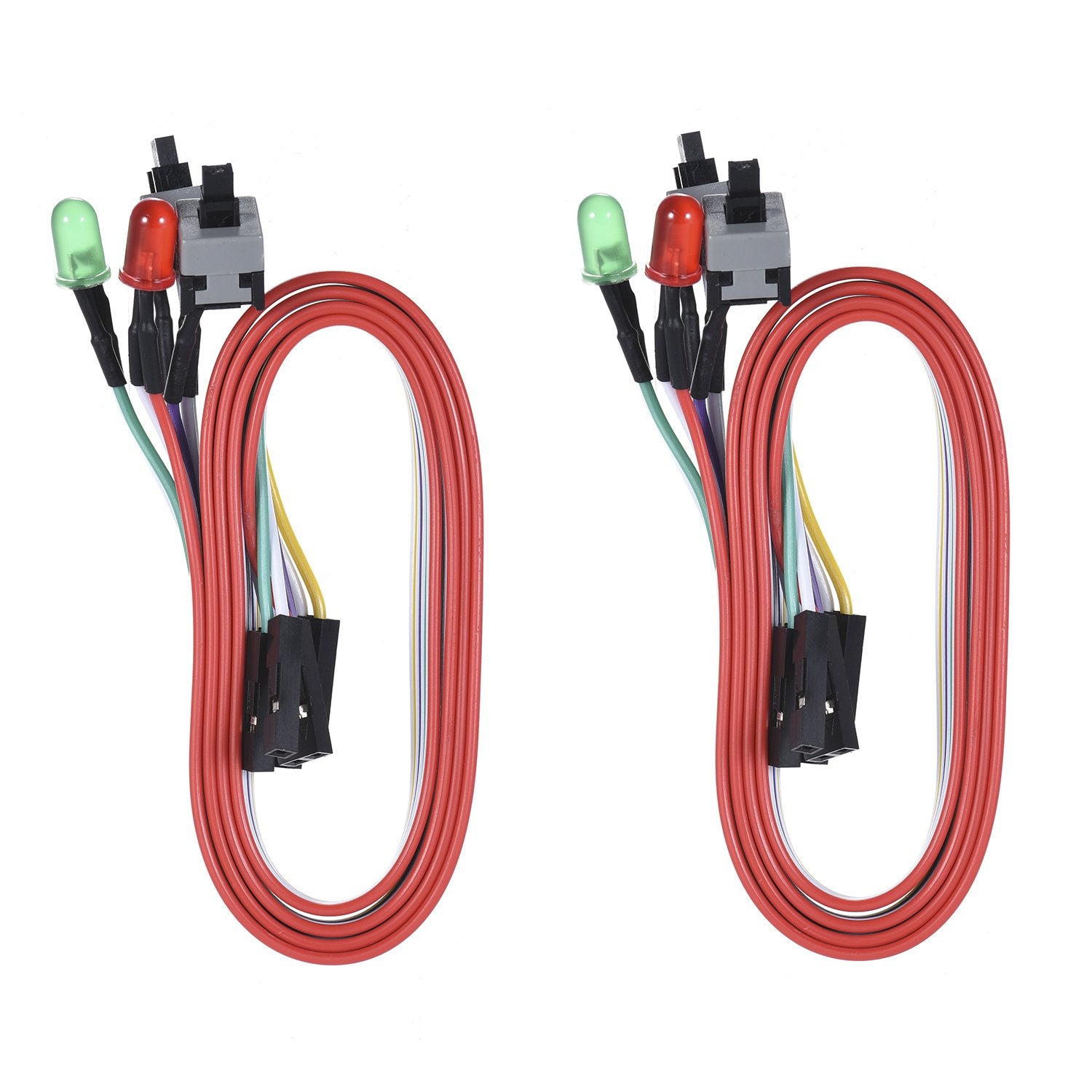 Warmstor 2 Pack Desktop Computer Case Motherboard On/Off/Reset/Hdd Switch Power Cord Pc Power Button Switch Power Sw Cable Atx C