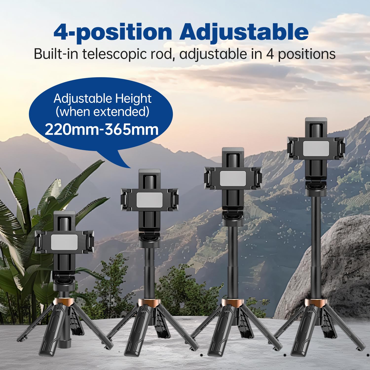 Hytamy Selfie Stick Tripod, Portable Pocket Size Selfie Stick, Extendable Detachable Cell Phone Tripod With Wireless Detachable