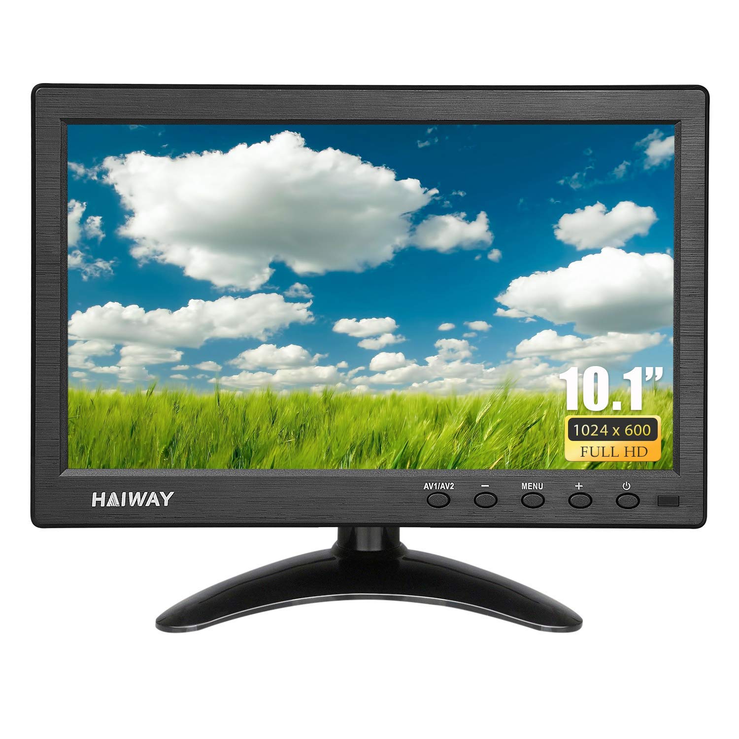 Haiway 10.1 Inch Security Monitor, 1024X600 Resolution Small Hdmi Monitor Small Portable Monitor With Remote Control With Built 