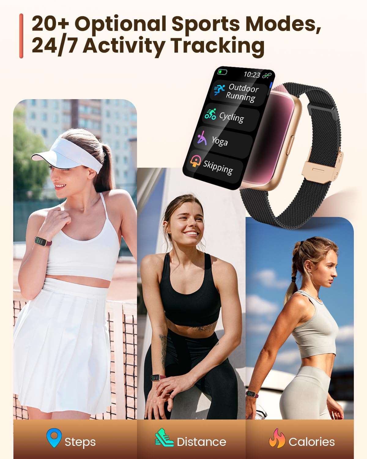 Fitness Tracker  Smart Watches For Women Men With 24/7 Heart Rate Monitor Blood Oxygen Sleep Tracker, Waterproof Fitness Watch,