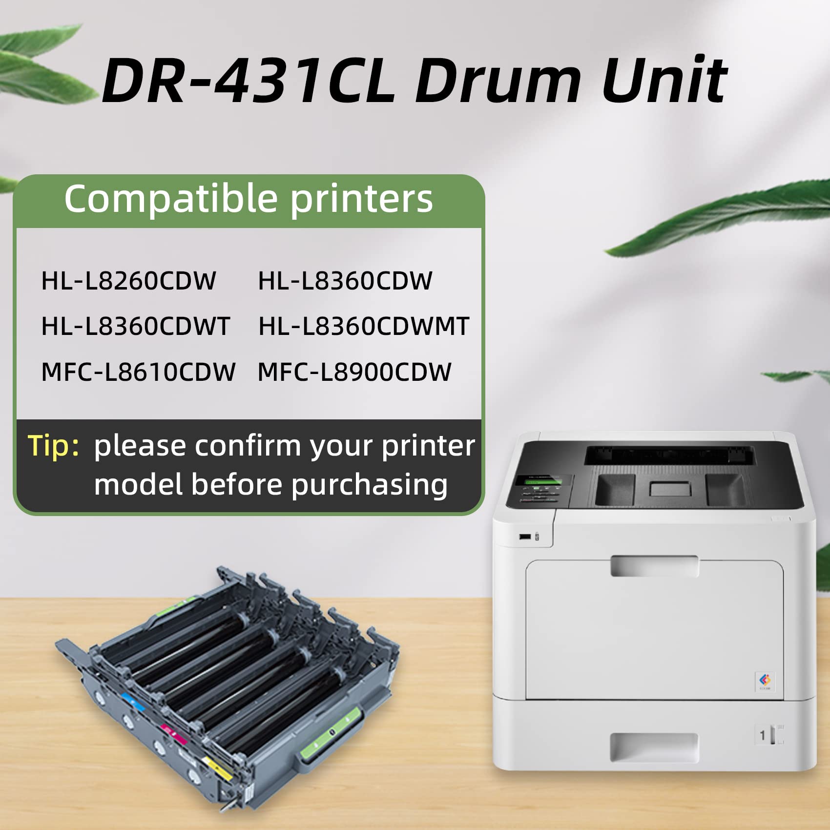 Dr431Cl Drum Unit Replacement Compatible With Brother Printer Hl L8260Cdw Hl L8360Cdw Hl L8360Cdwt Hl L8360Cdwmt Mfc L8610Cdw Mf